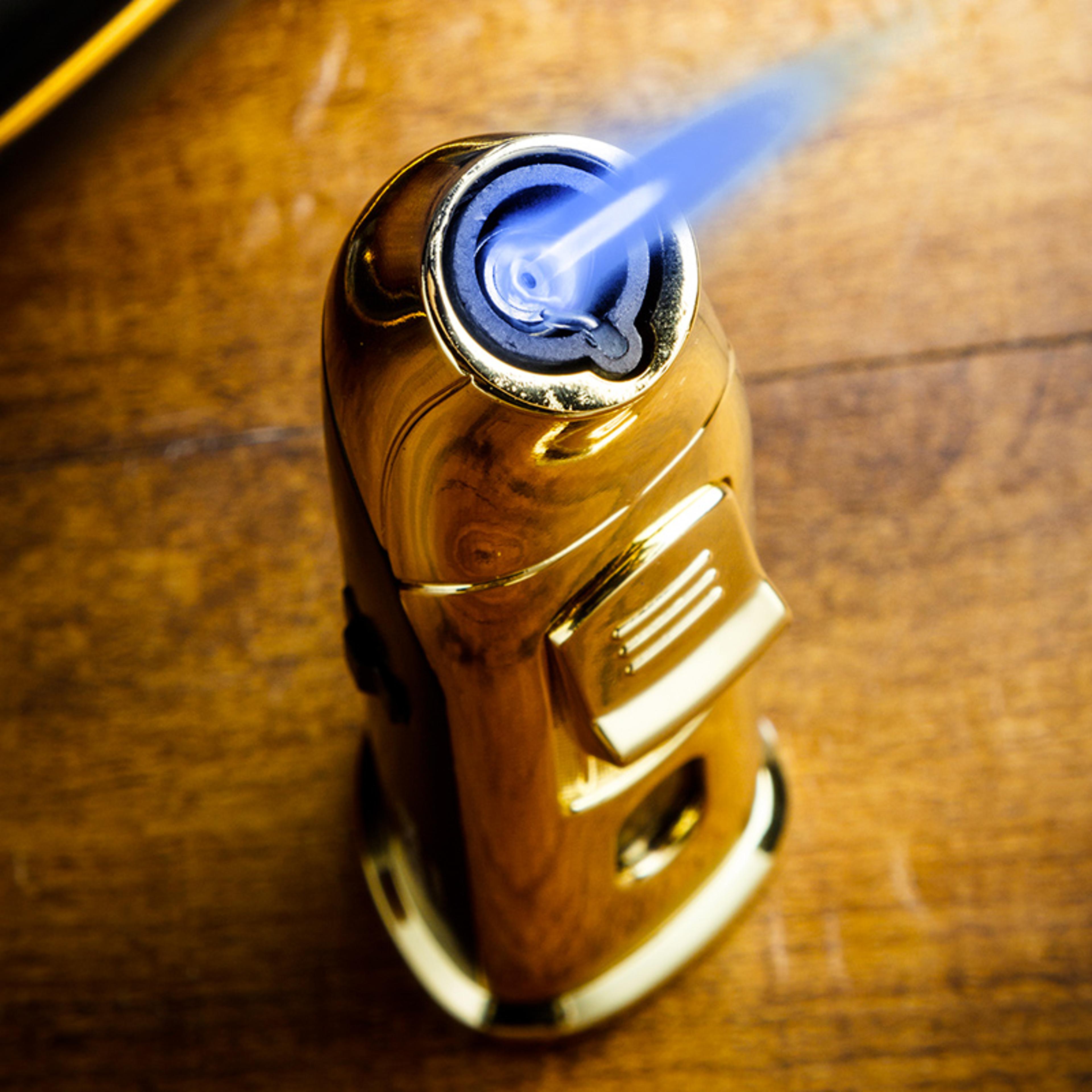 luxury travel cigar gift set with windproof lighter set, precision cutter & ceramic ashtray elegant cigar accessories