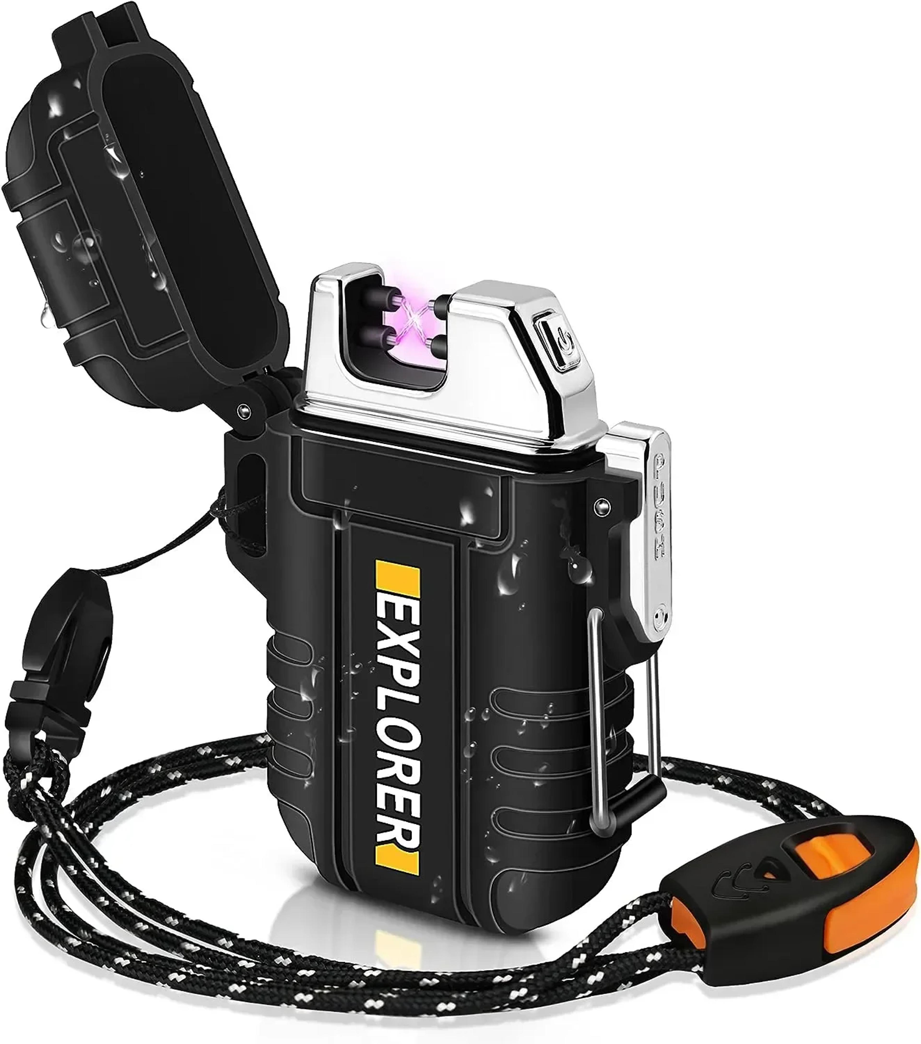Windproof Dual Arc Plasma Lighter USB Rechargeable  Waterproof 7