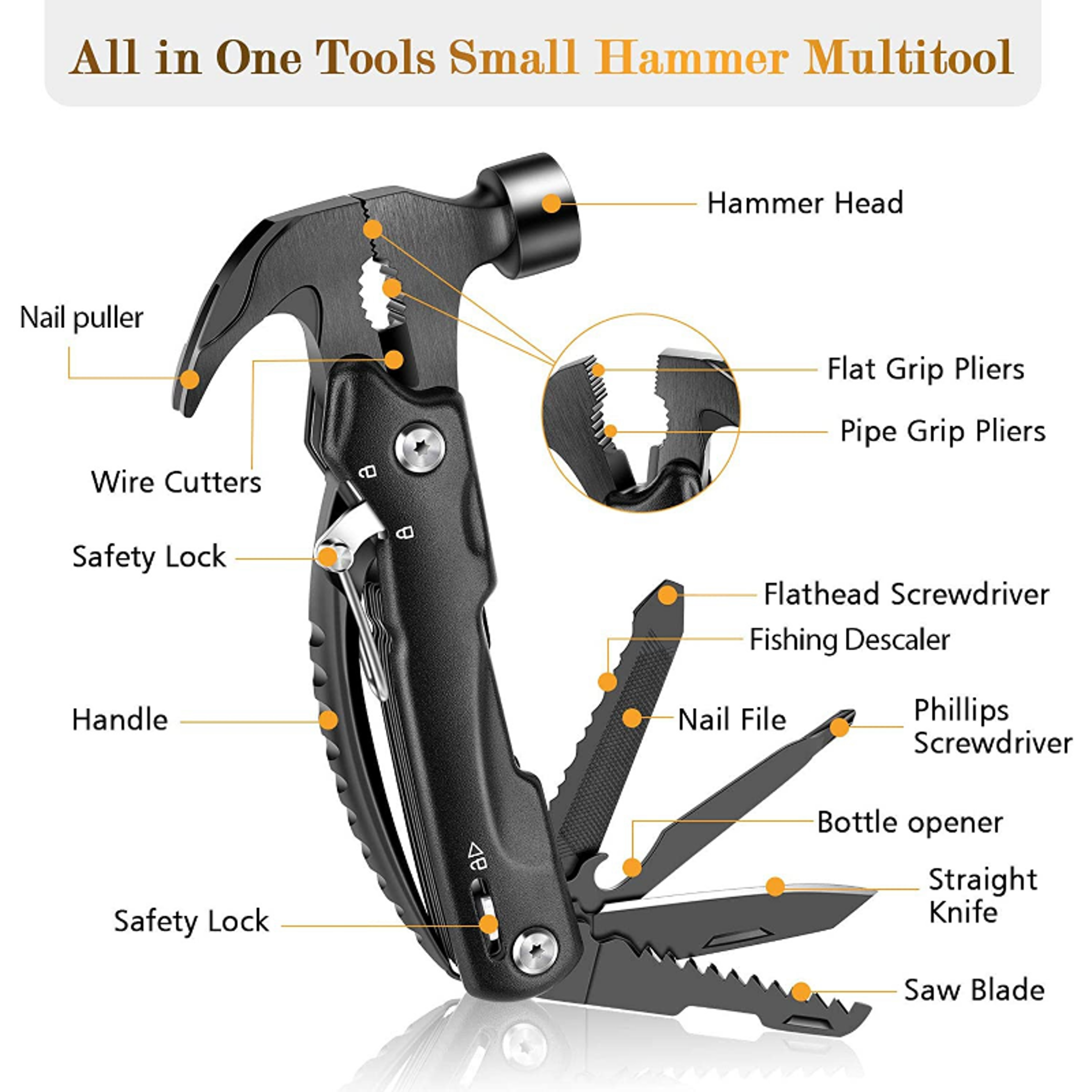 Ultimate Multitool Hammer Portable Survival Gear  Camping Tool For Outdoor Adventures 6