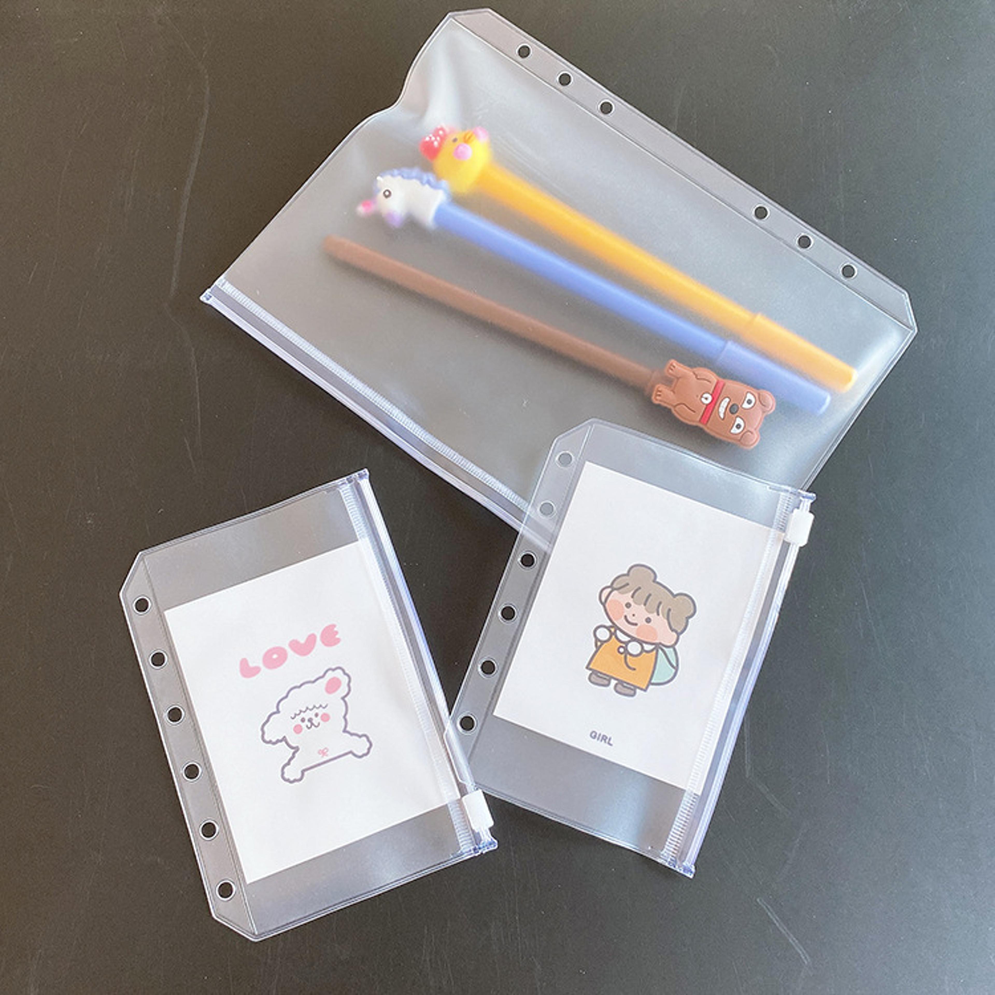Clear Zipper Folders  Binder Pockets Waterproof PVC Document Pouch For Notebook Organization 0