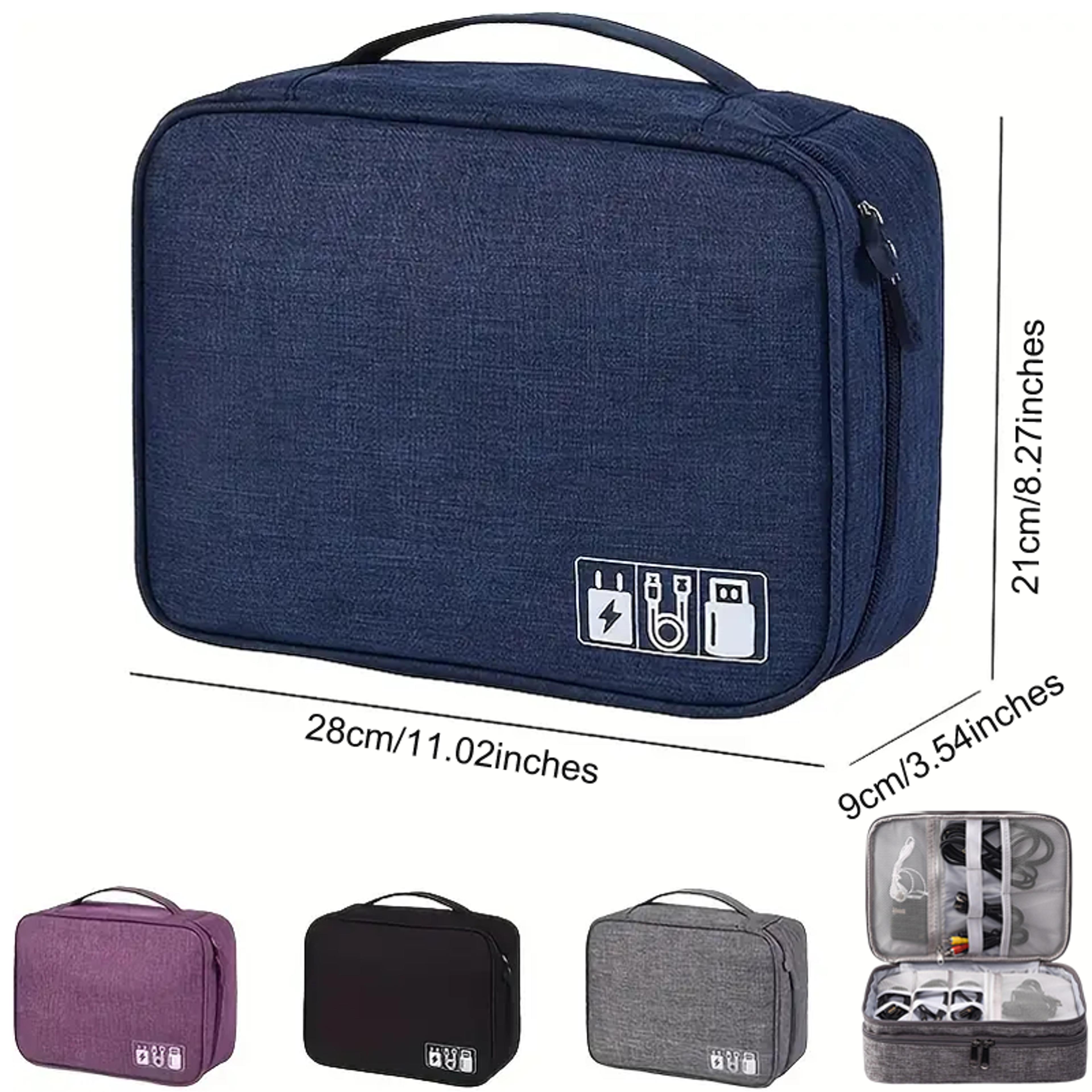Large Capacity Cable Organizer Travel Case Universal Cord  Charger Storage 4