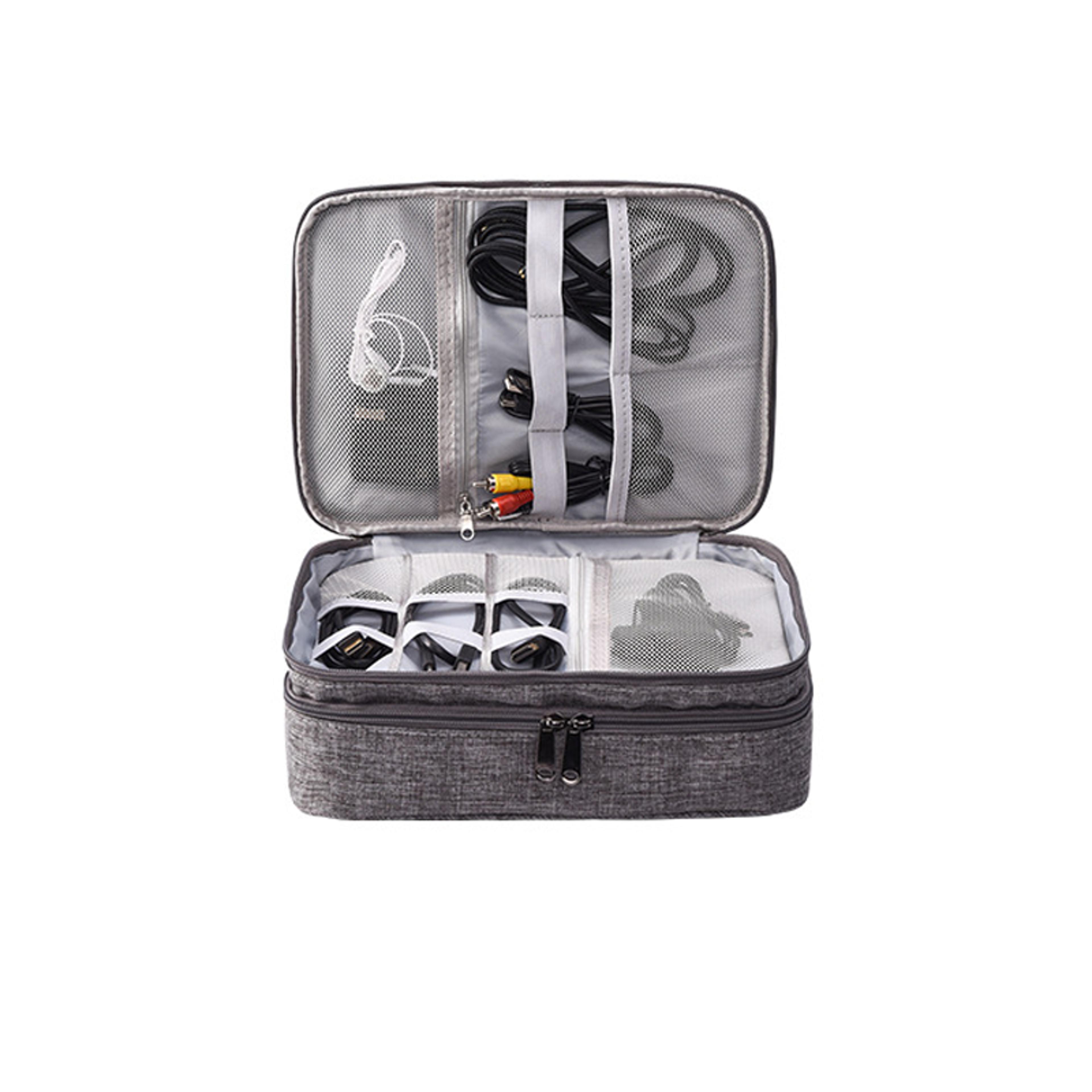 Large Capacity Cable Organizer Travel Case Universal Cord  Charger Storage 2