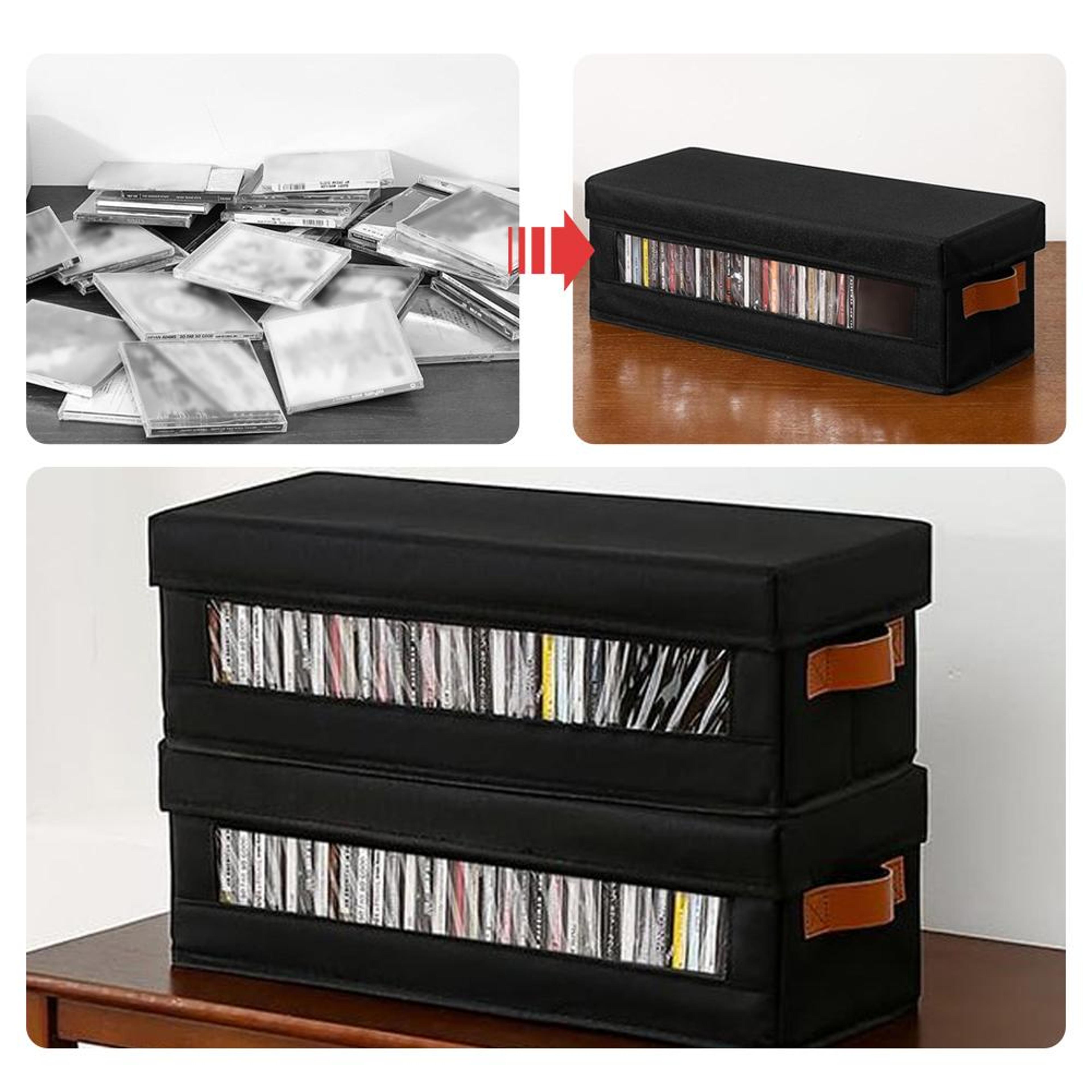 Large Capacity CD Storage Box  DVD Organizer Foldable Oxford Fabric Media Case 2
