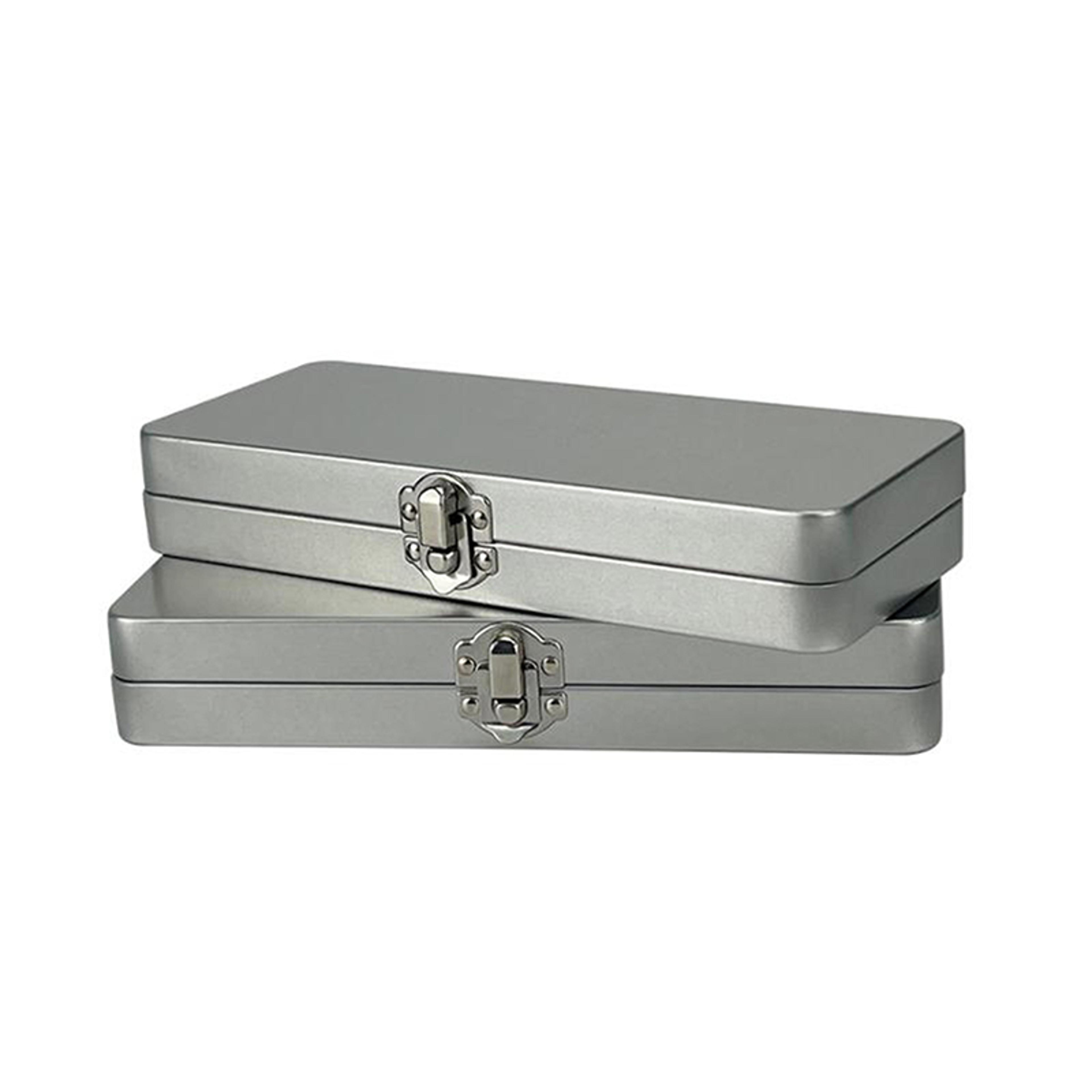 Metal Storage Box With Lid Sleek Rectangular Container For Home Office  Desk Organization 6