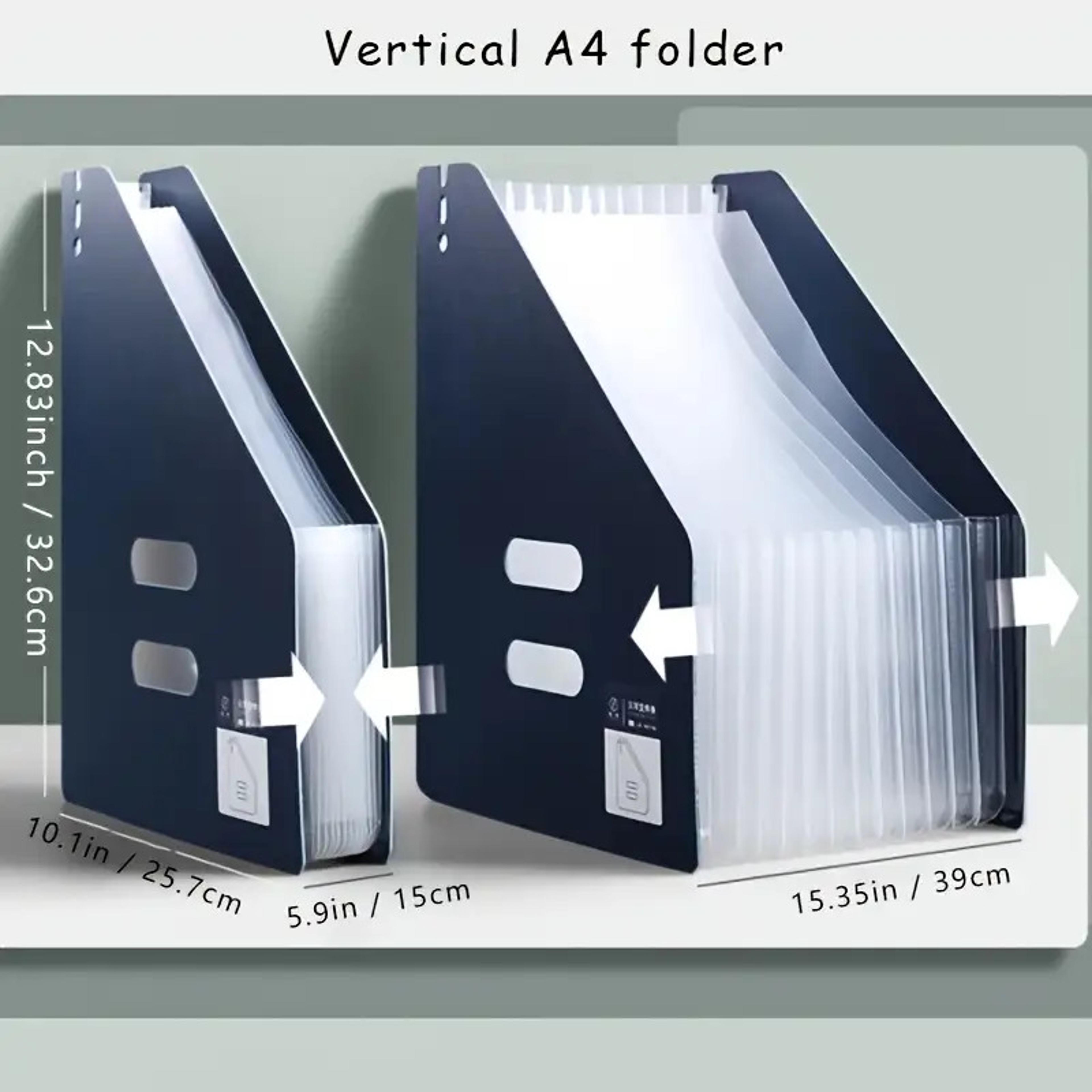 Foldable File Organizer Desk Storage Box With Label Pockets For Home Office 3