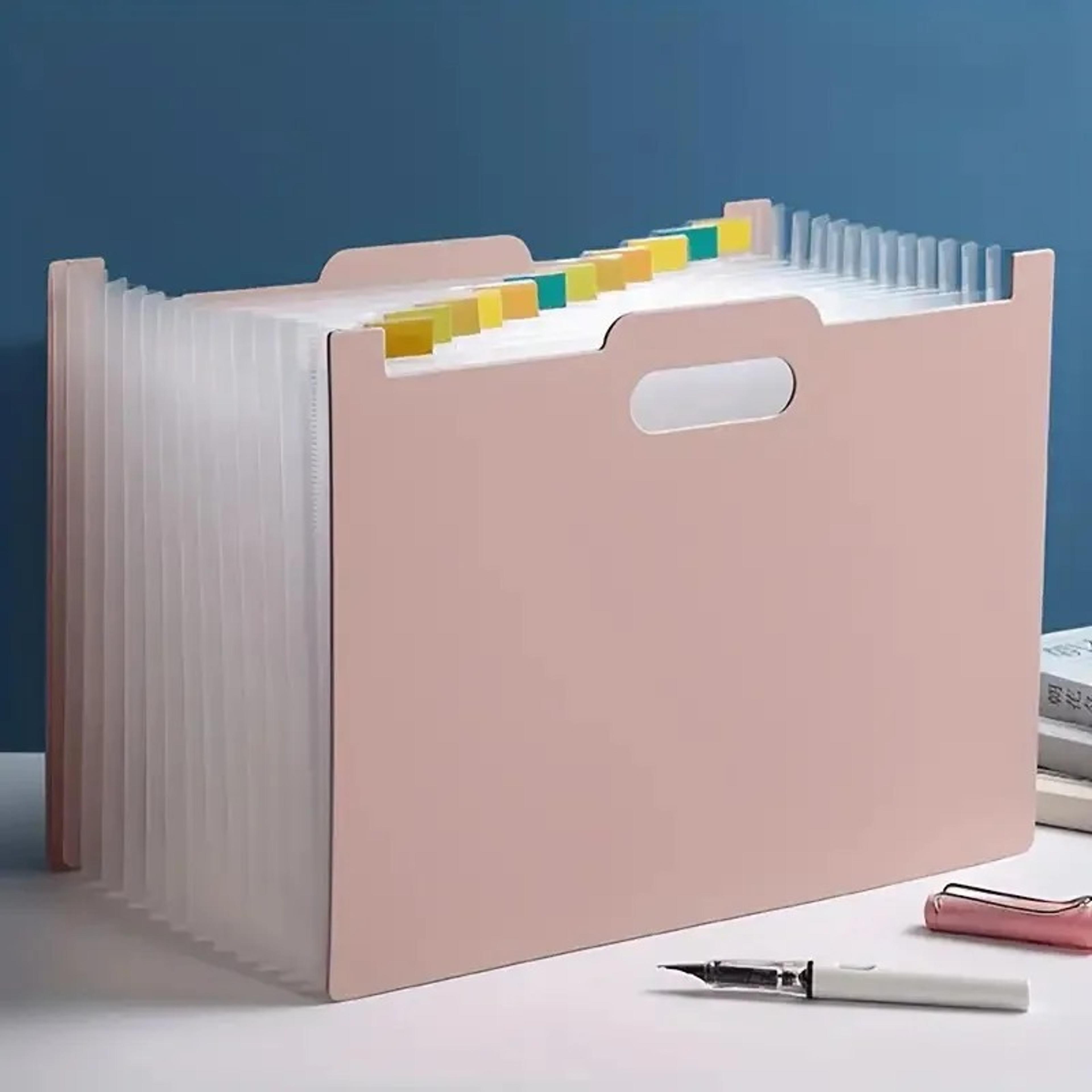 Foldable File Organizer Desk Storage Box With Label Pockets For Home Office 9