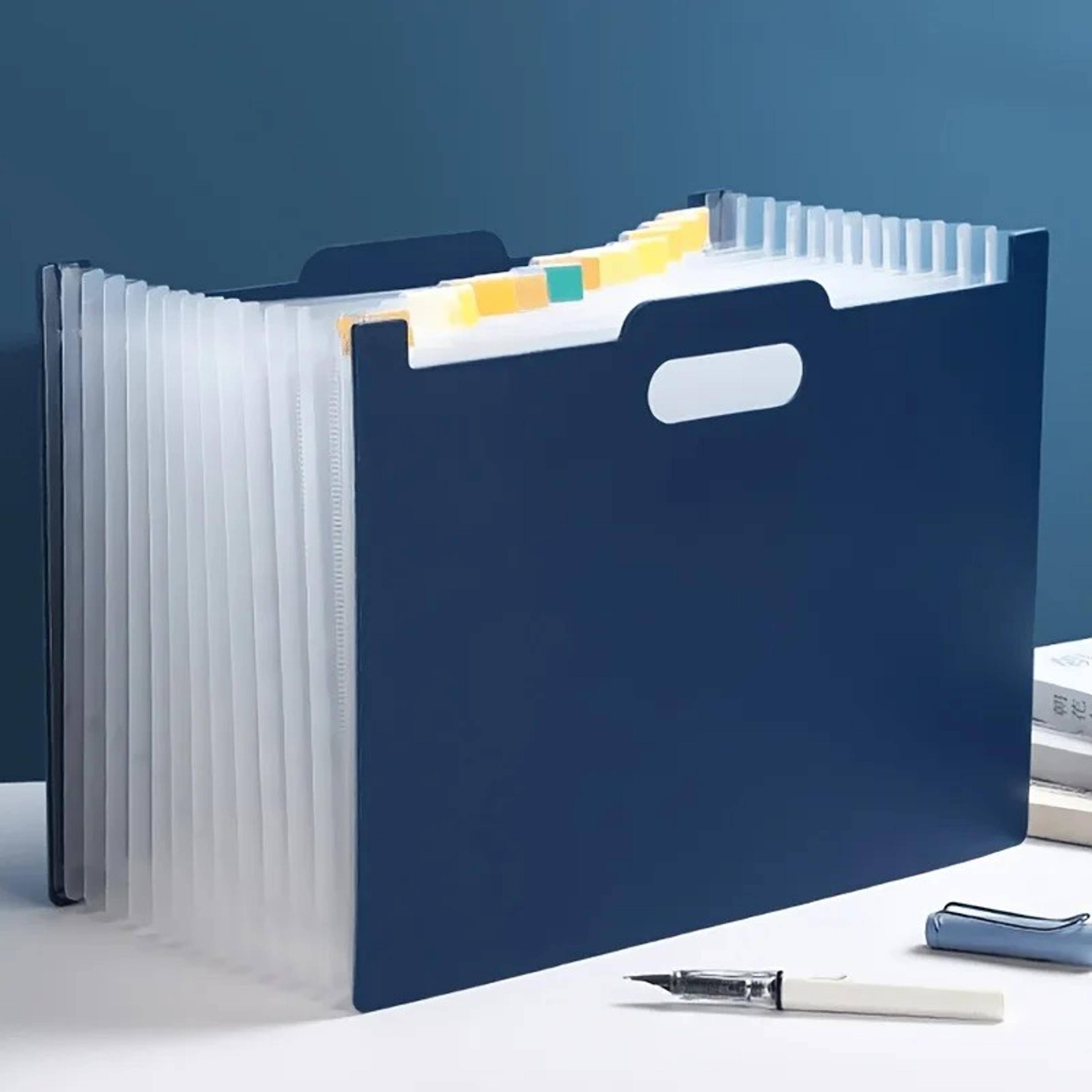 Foldable File Organizer Desk Storage Box With Label Pockets For Home Office 4