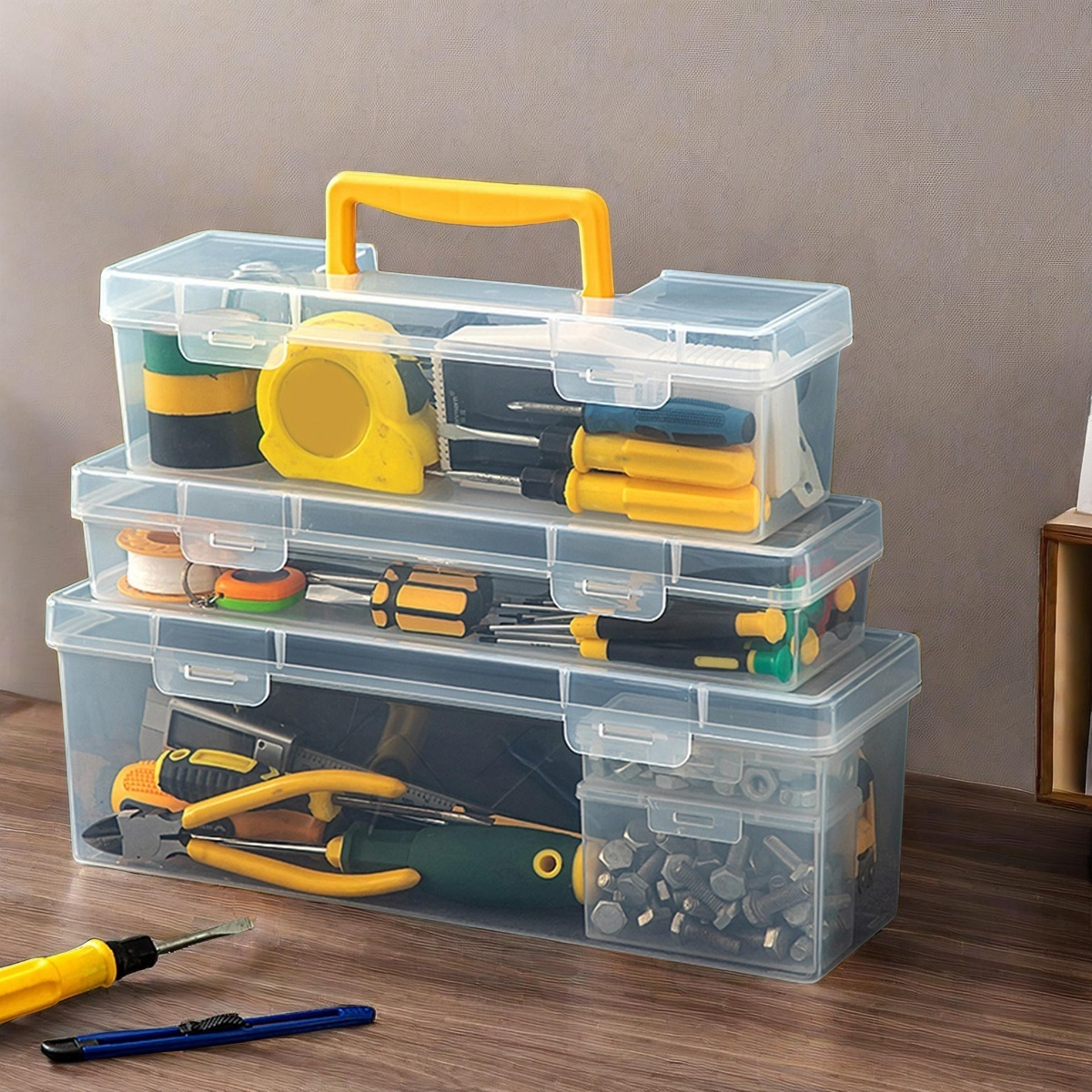 Transparent Portable Toolbox Organizer Large Capacity Durable Plastic Tool Storage Box 1