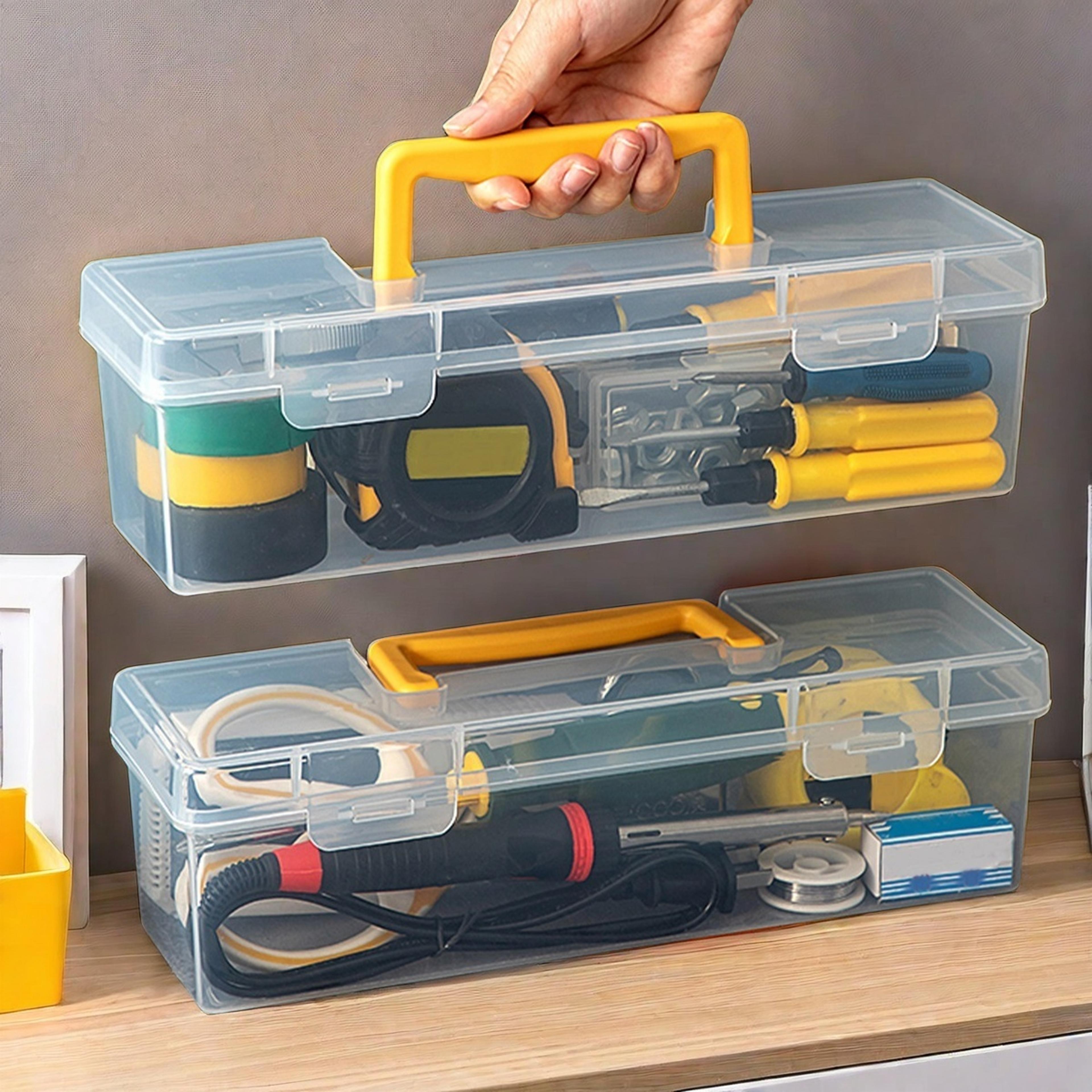 Transparent Portable Toolbox Organizer Large Capacity Durable Plastic Tool Storage Box 0