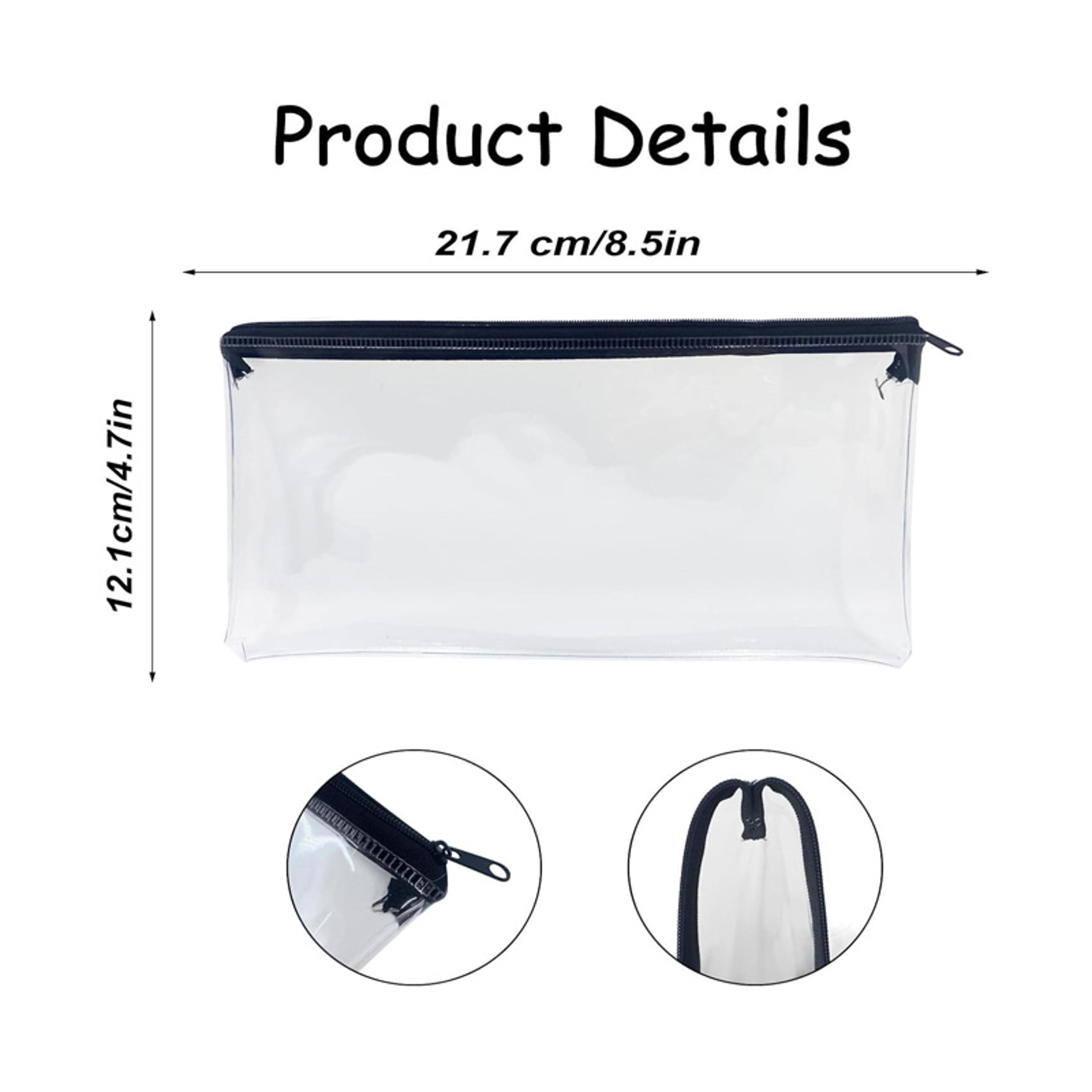 Clear Waterproof Pencil Case Set Transparent PVC Storage Pouch For Travel Makeup  Office Essentials 5