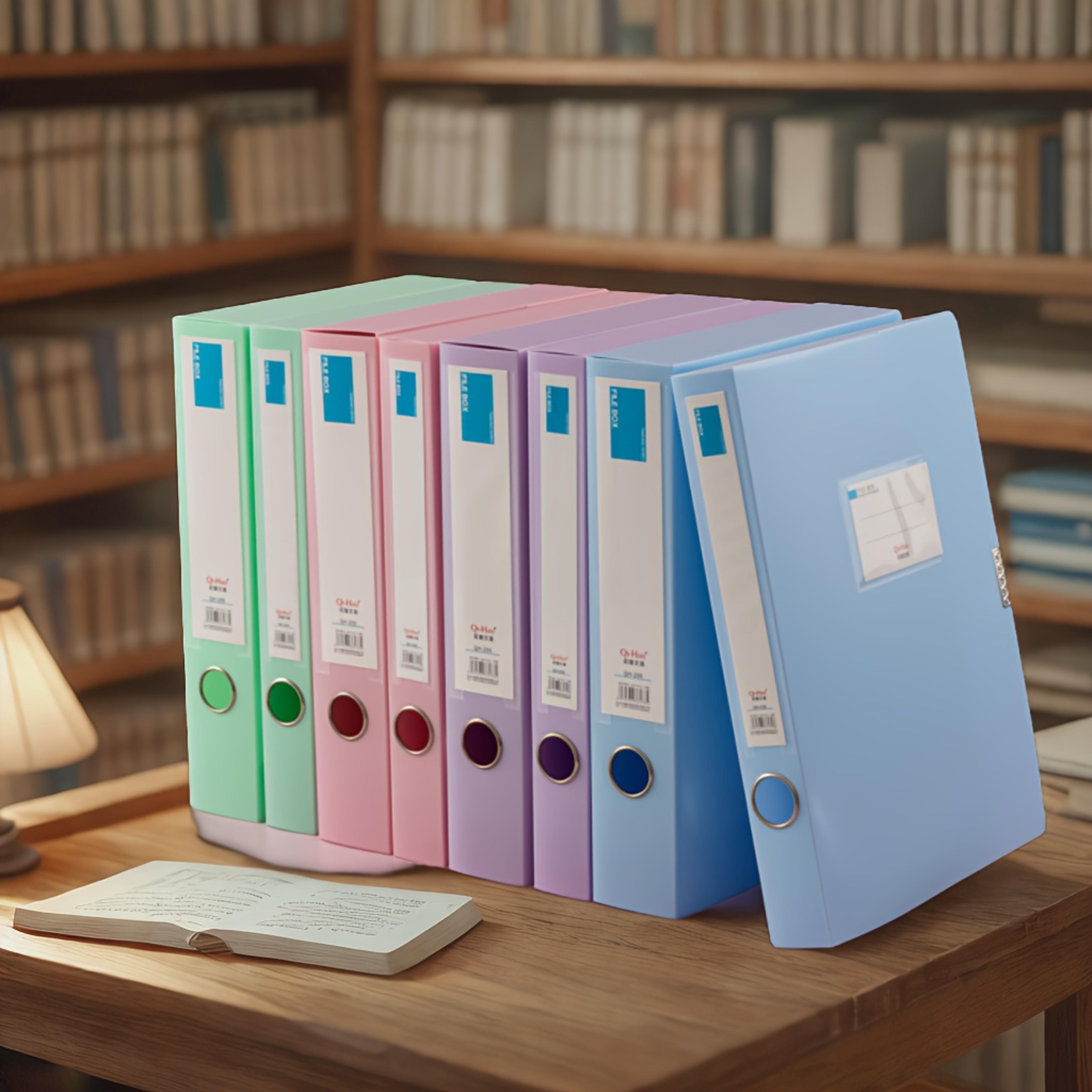 Vertical Large Capacity File Storage Box With Tabs Durable PP Office Organizer 3