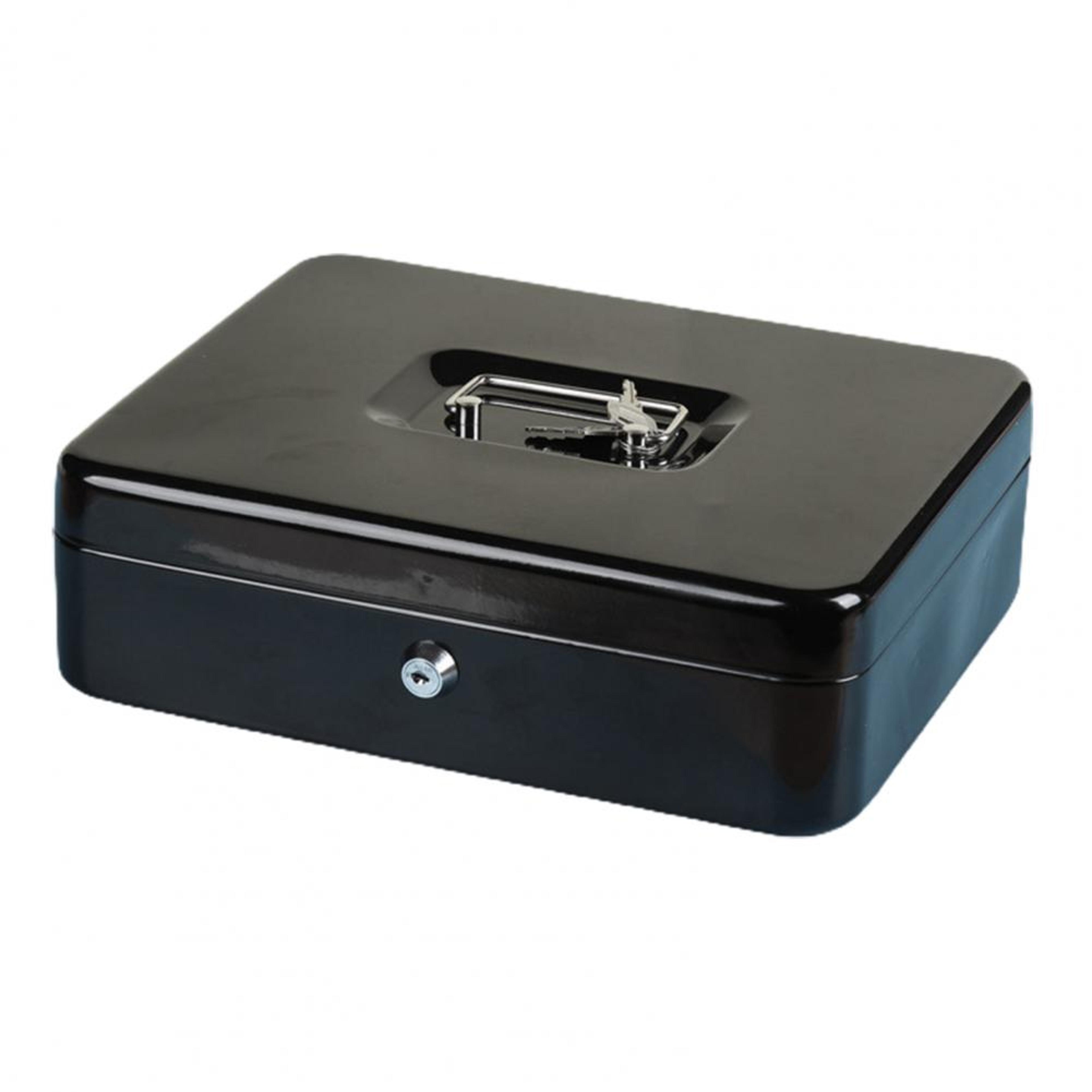 Portable Secure Cash Lock Box With Key Lock Fireproof Metal Money Organizer 4