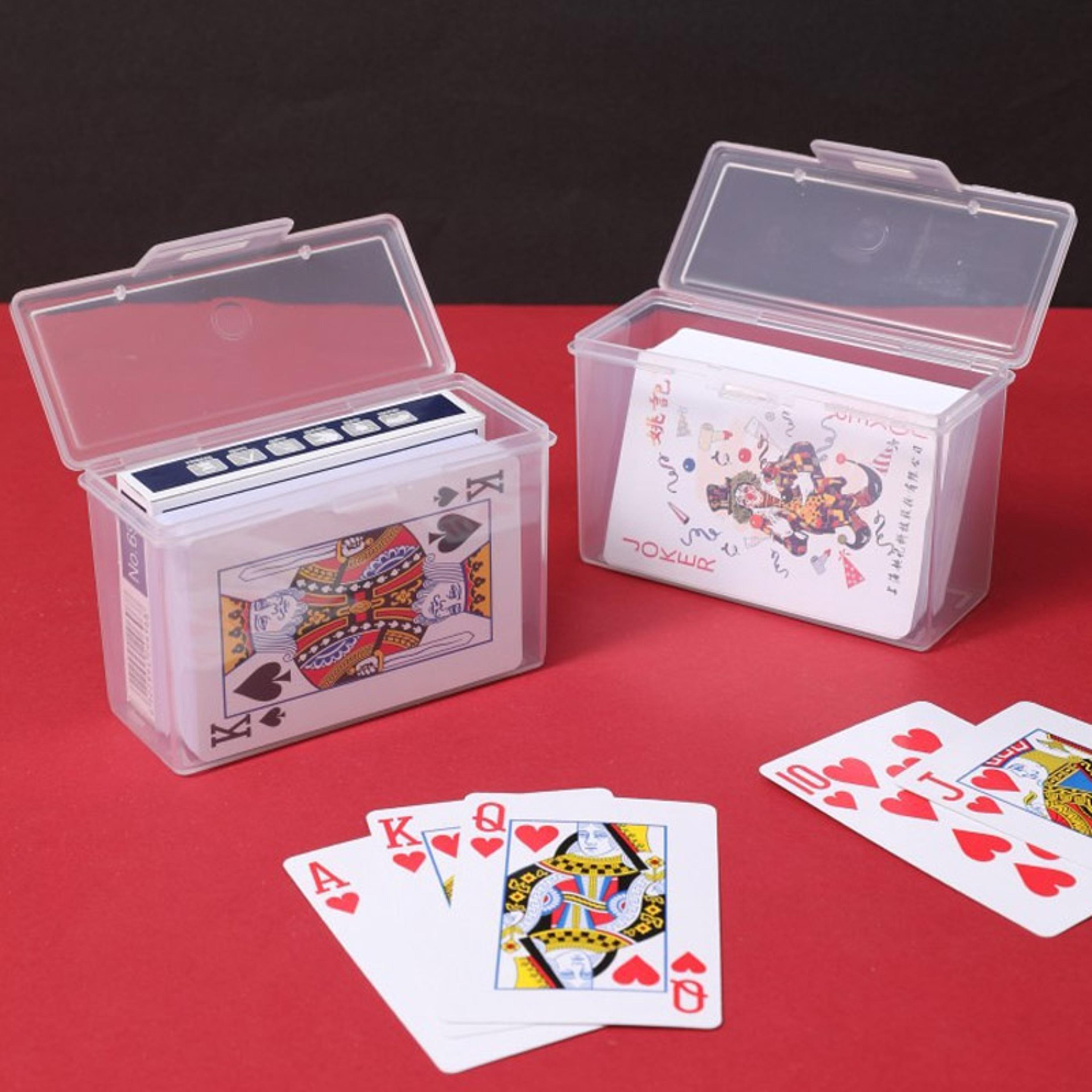 transparent card storage box organizer for playing cards business cards and collectibles