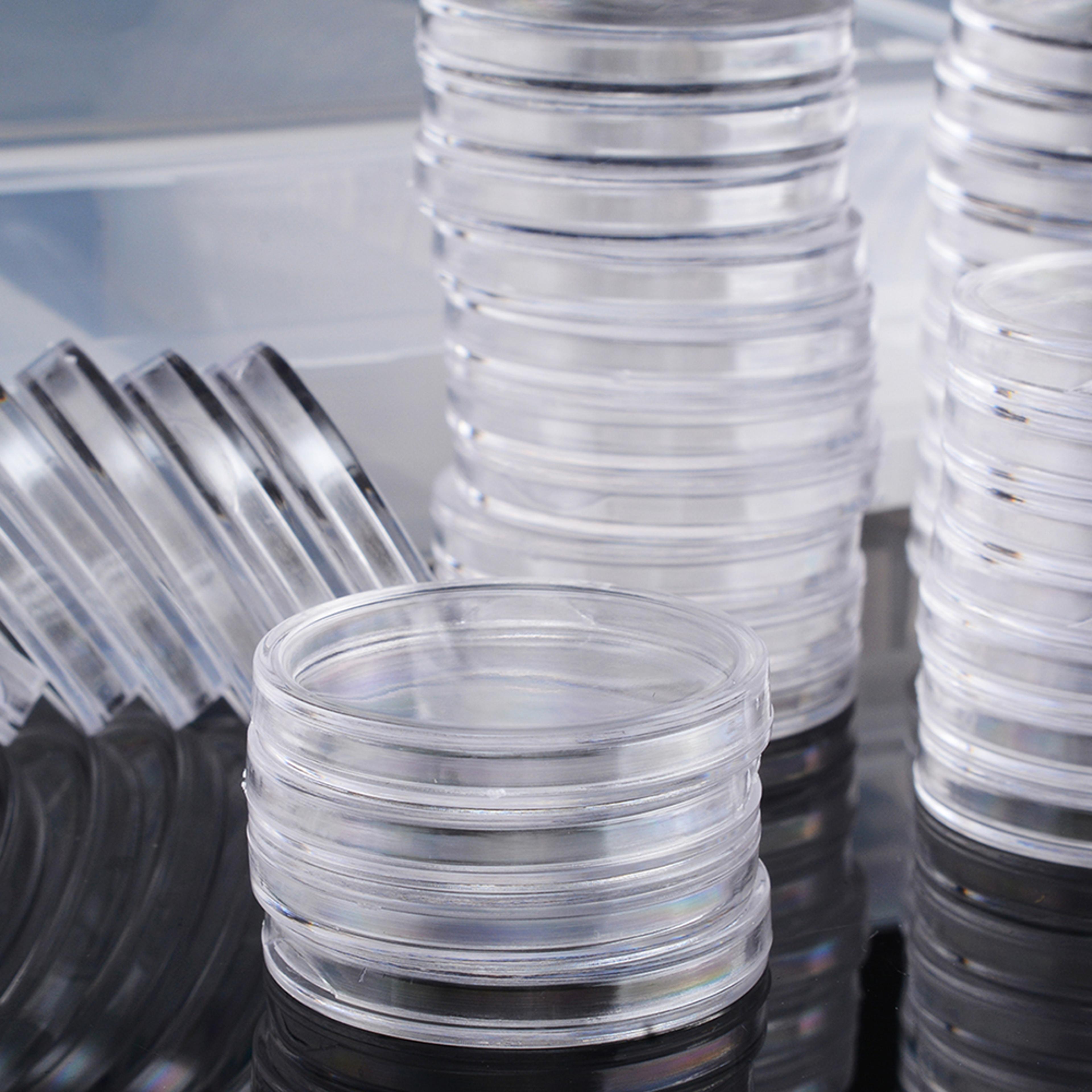 Clear Coin Capsule Storage Box Set With Capsules For Collectors Display Organizer 4