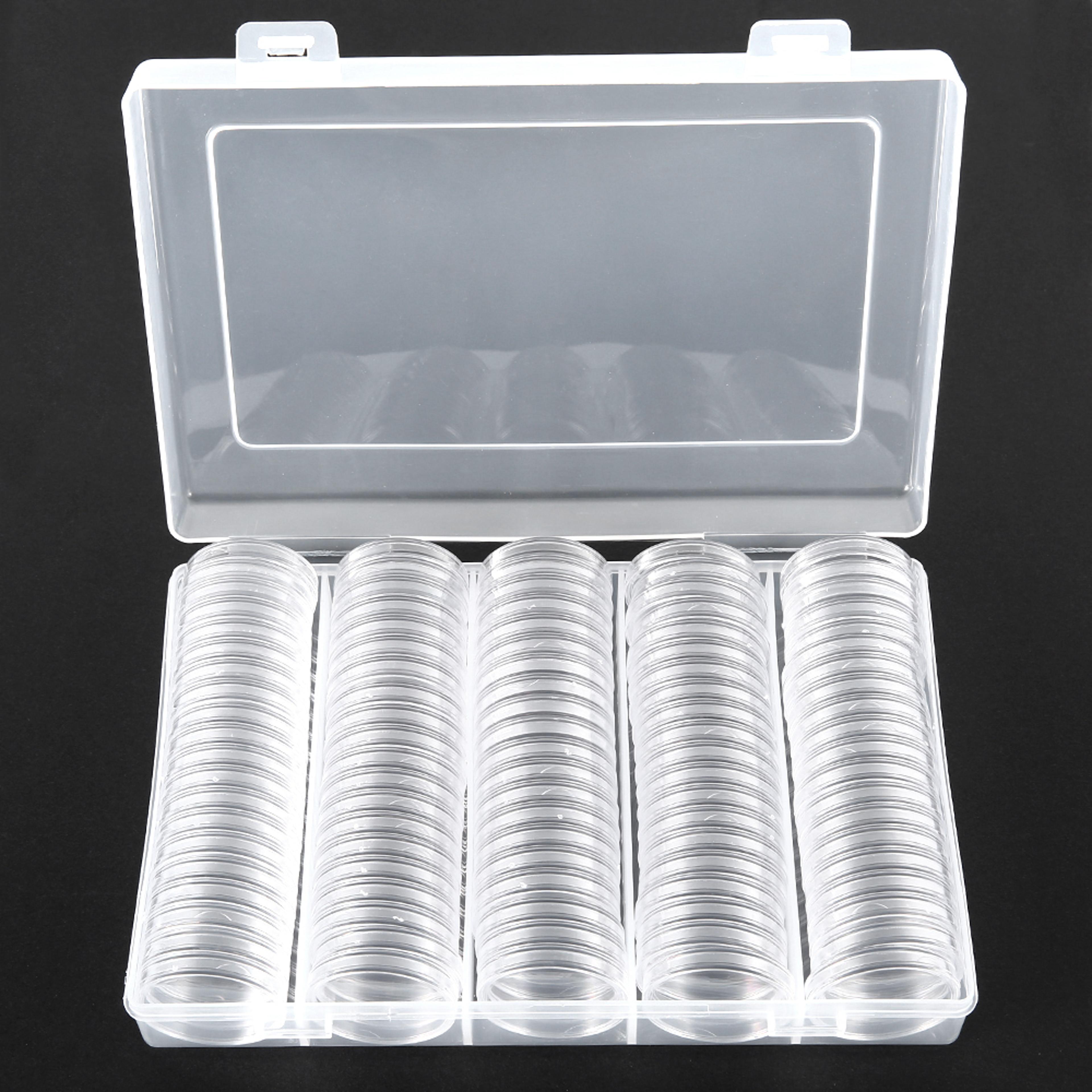 Clear Coin Capsule Storage Box Set With Capsules For Collectors Display Organizer 0