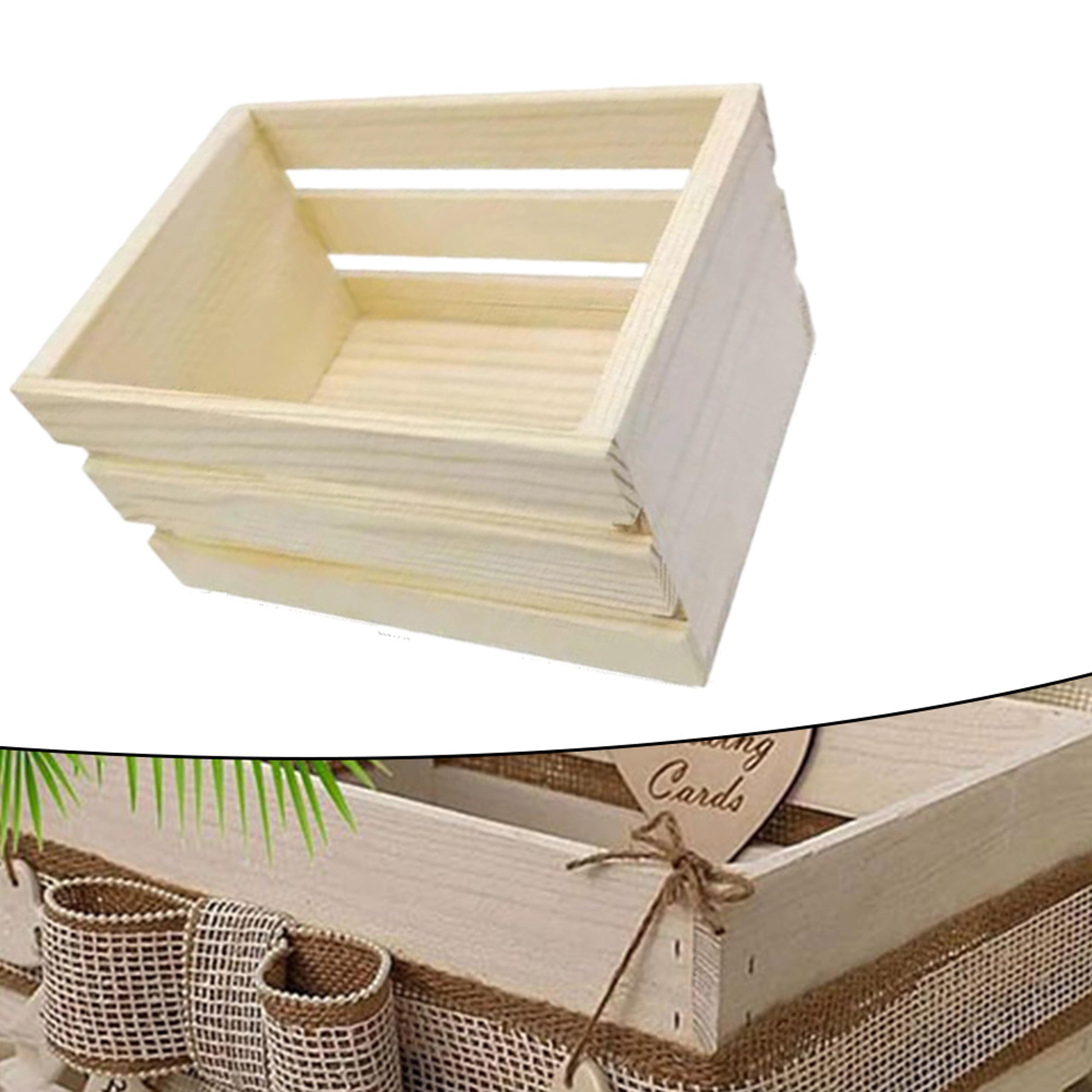 Mini Wooden Storage Basket Organizer For Desktop Decor  DIY Crafts 1