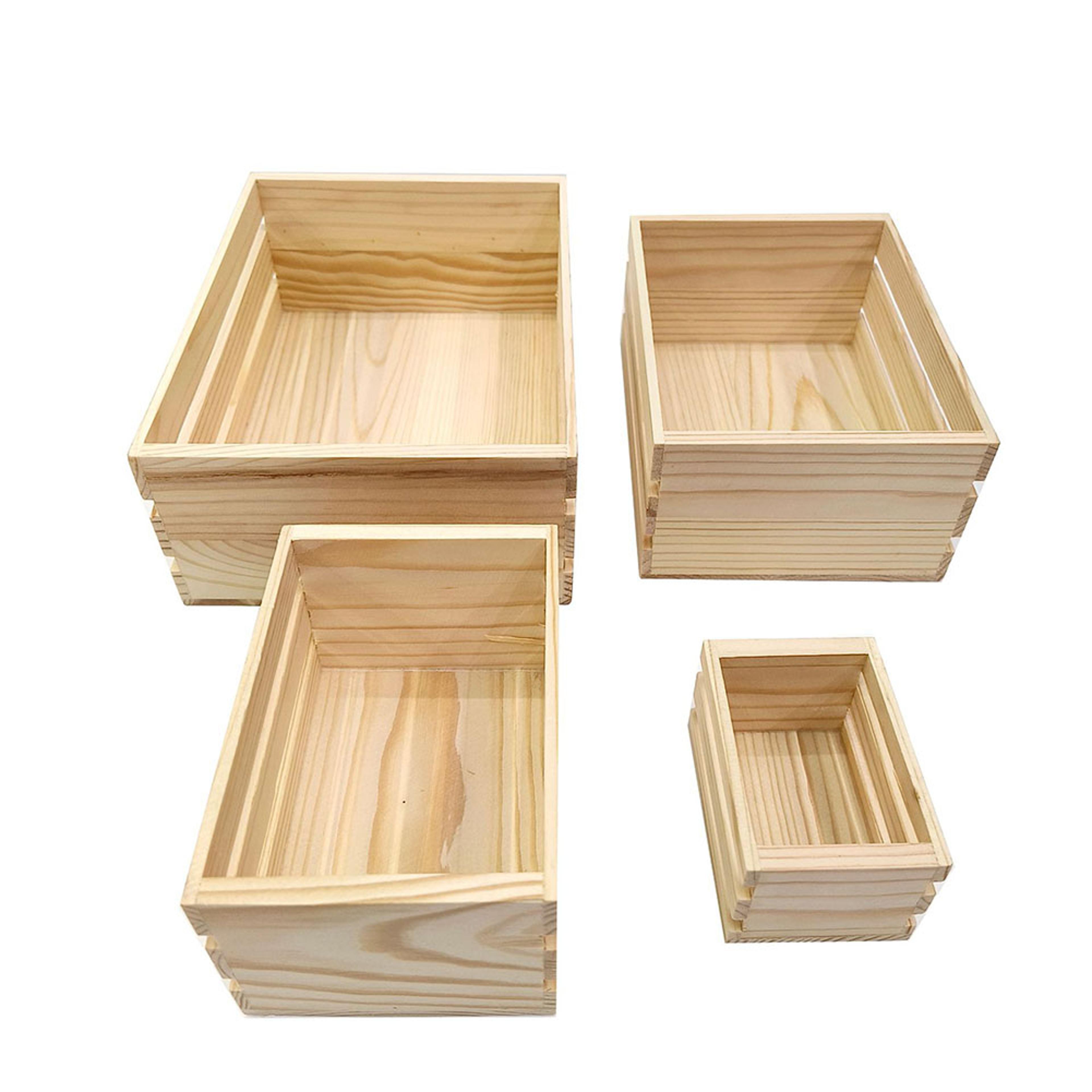 Mini Wooden Storage Basket Organizer For Desktop Decor  DIY Crafts 0