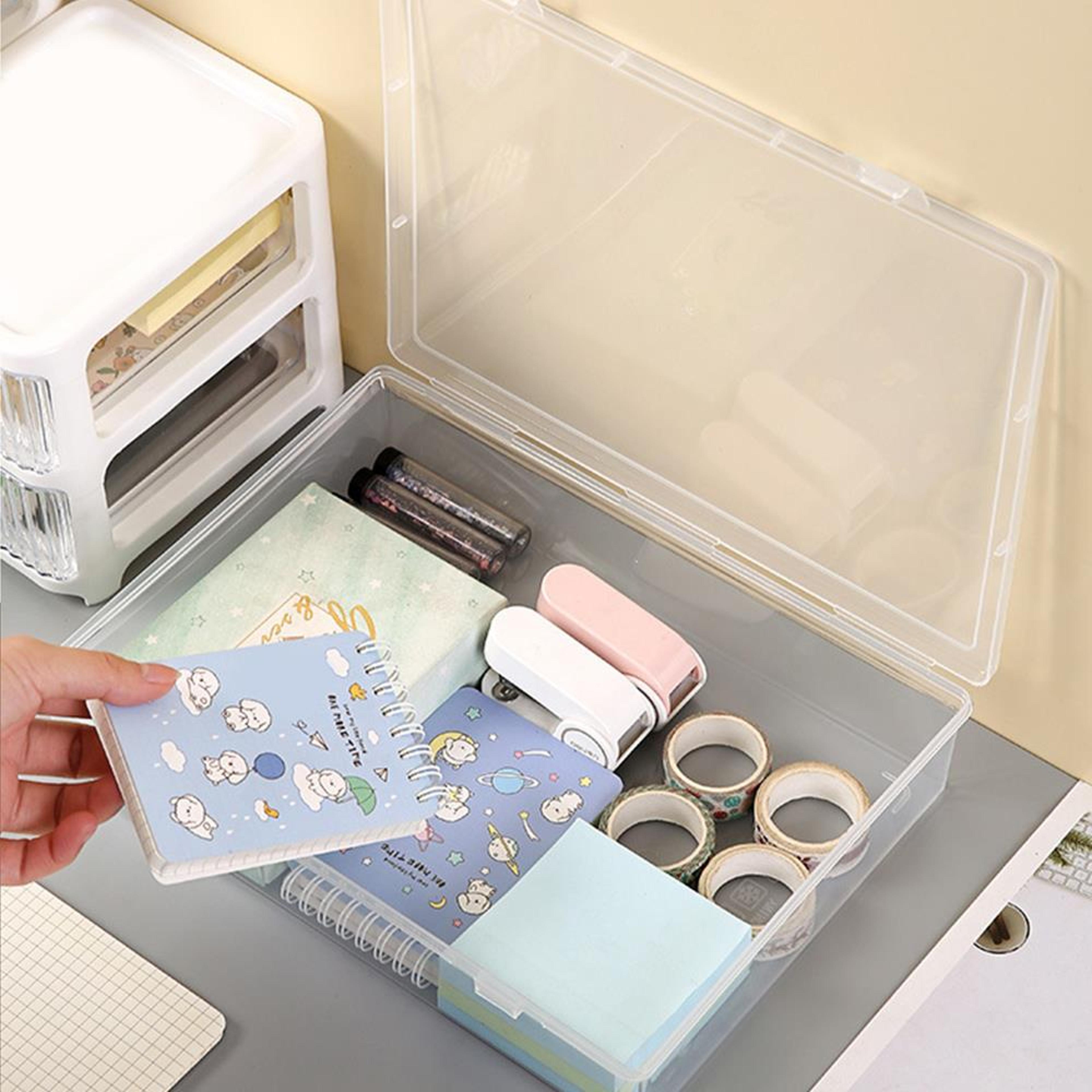 Clear File Organizer Document Storage Box Desktop Organizer Case 2