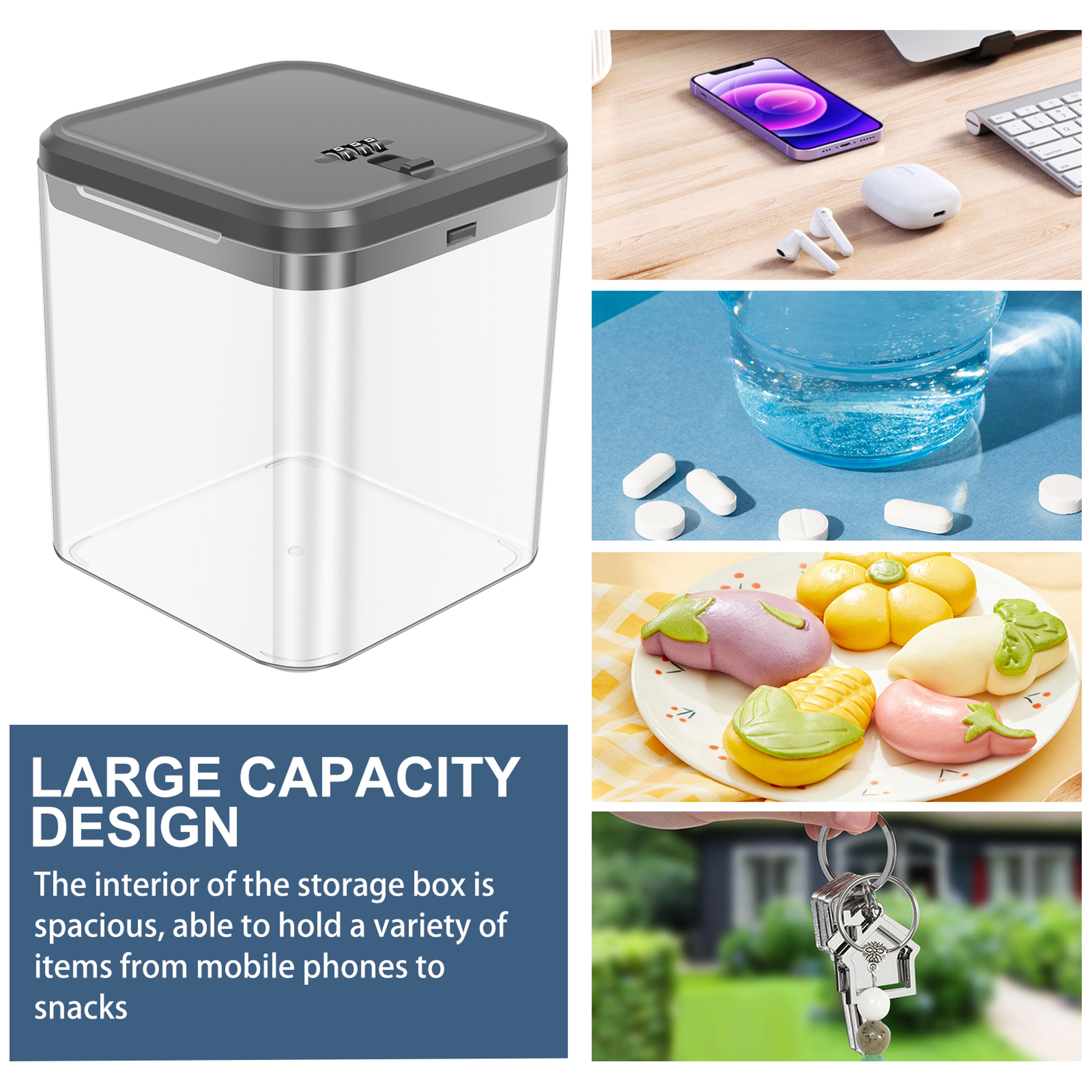 Lockable Transparent Storage Box For Phone  Snacks With Password Safe Habit Control 1