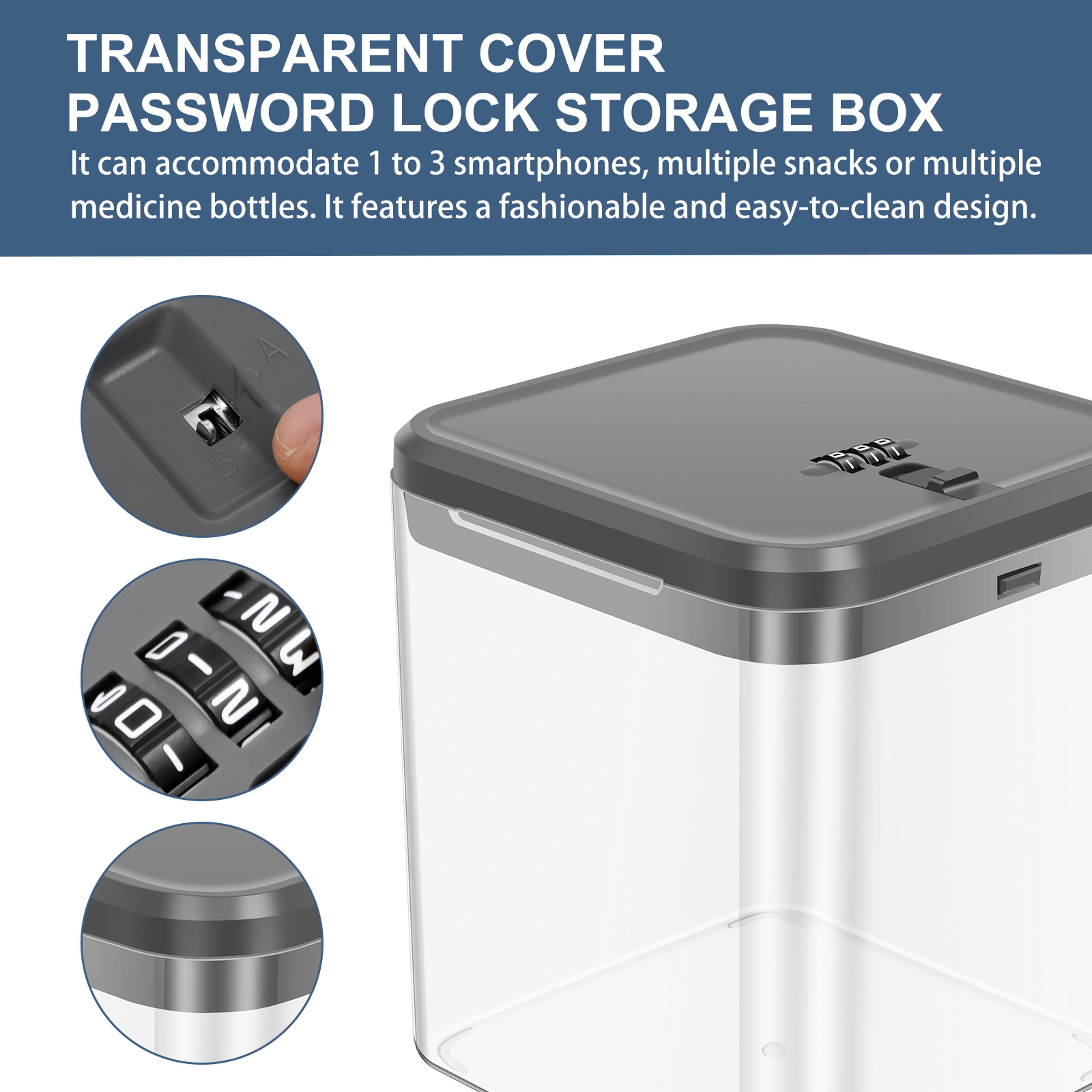 Lockable Transparent Storage Box For Phone  Snacks With Password Safe Habit Control 5