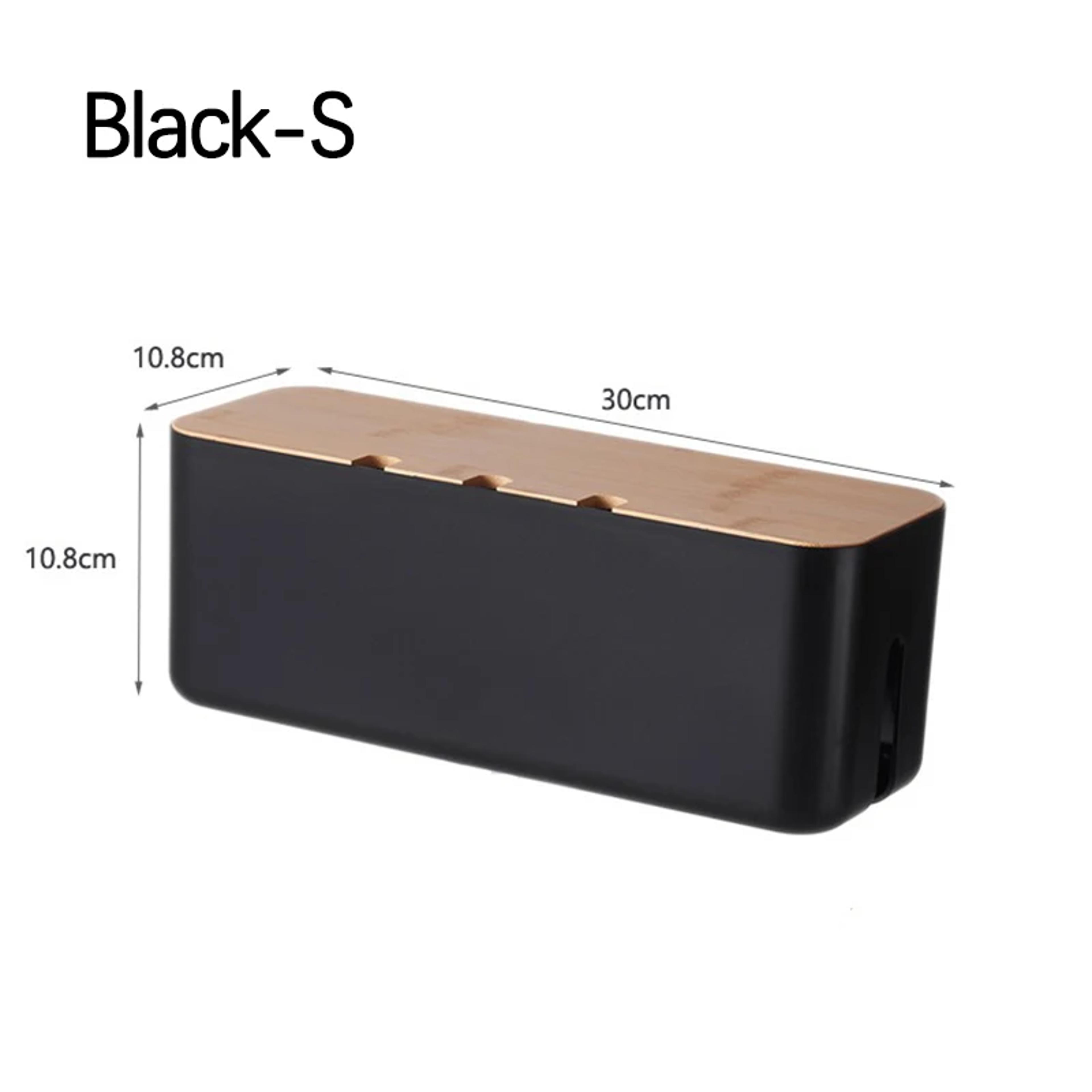 Bamboo Cable Management Box For Desk Clean Wire Organizer 4