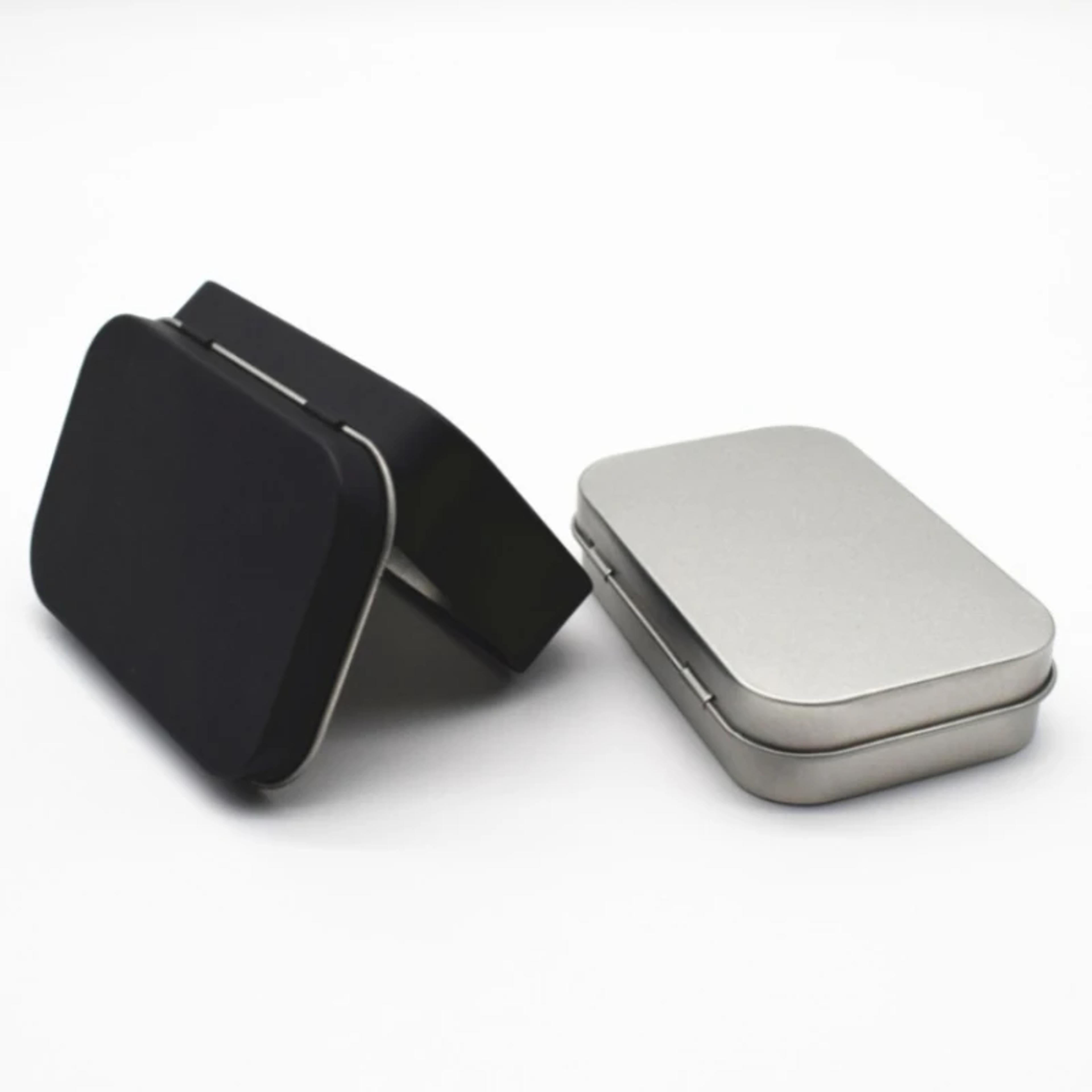 mini metal storage tin box portable pill organizer small metal storage container with hinged lid