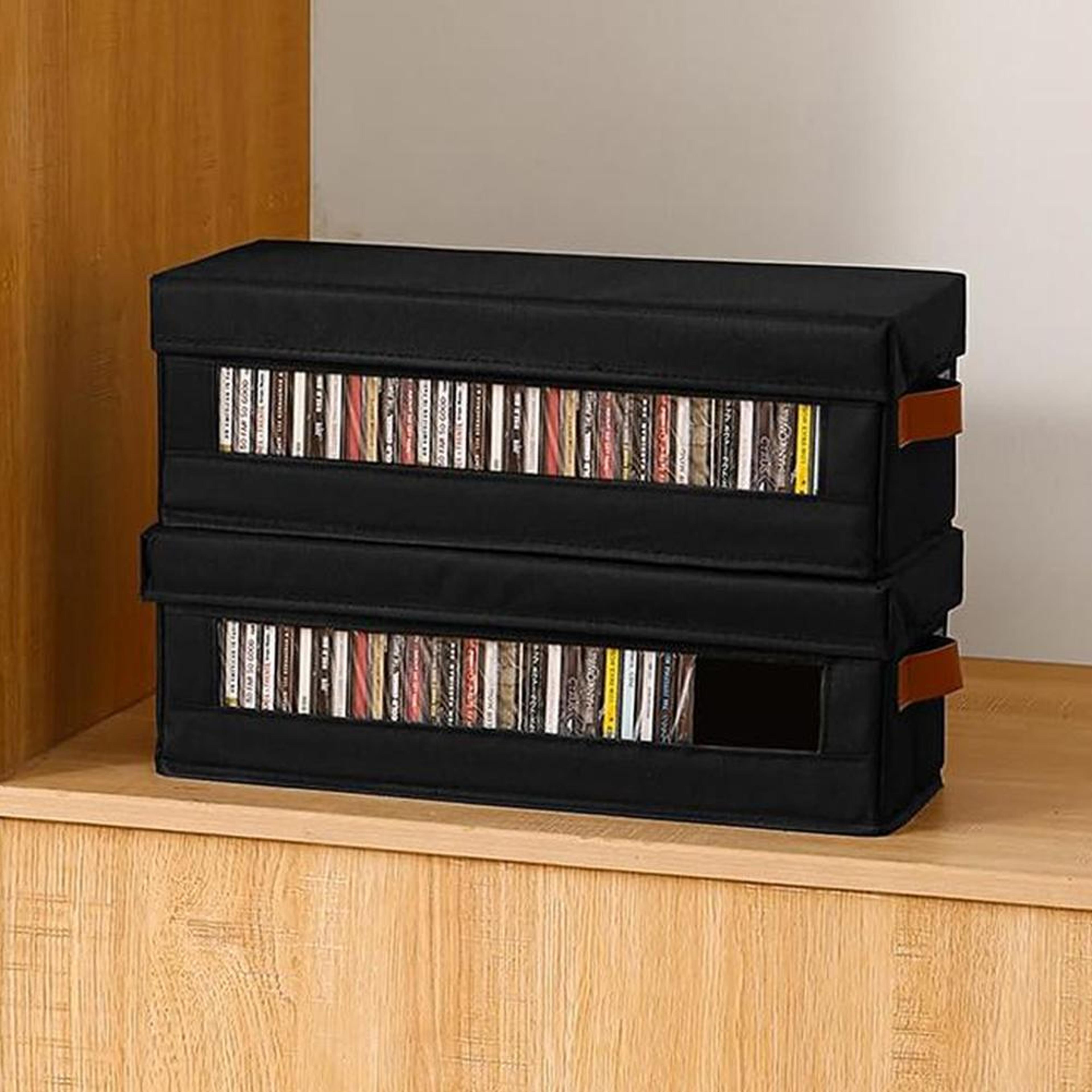Large Capacity CD DVD Storage Box Organizer With Lid 6