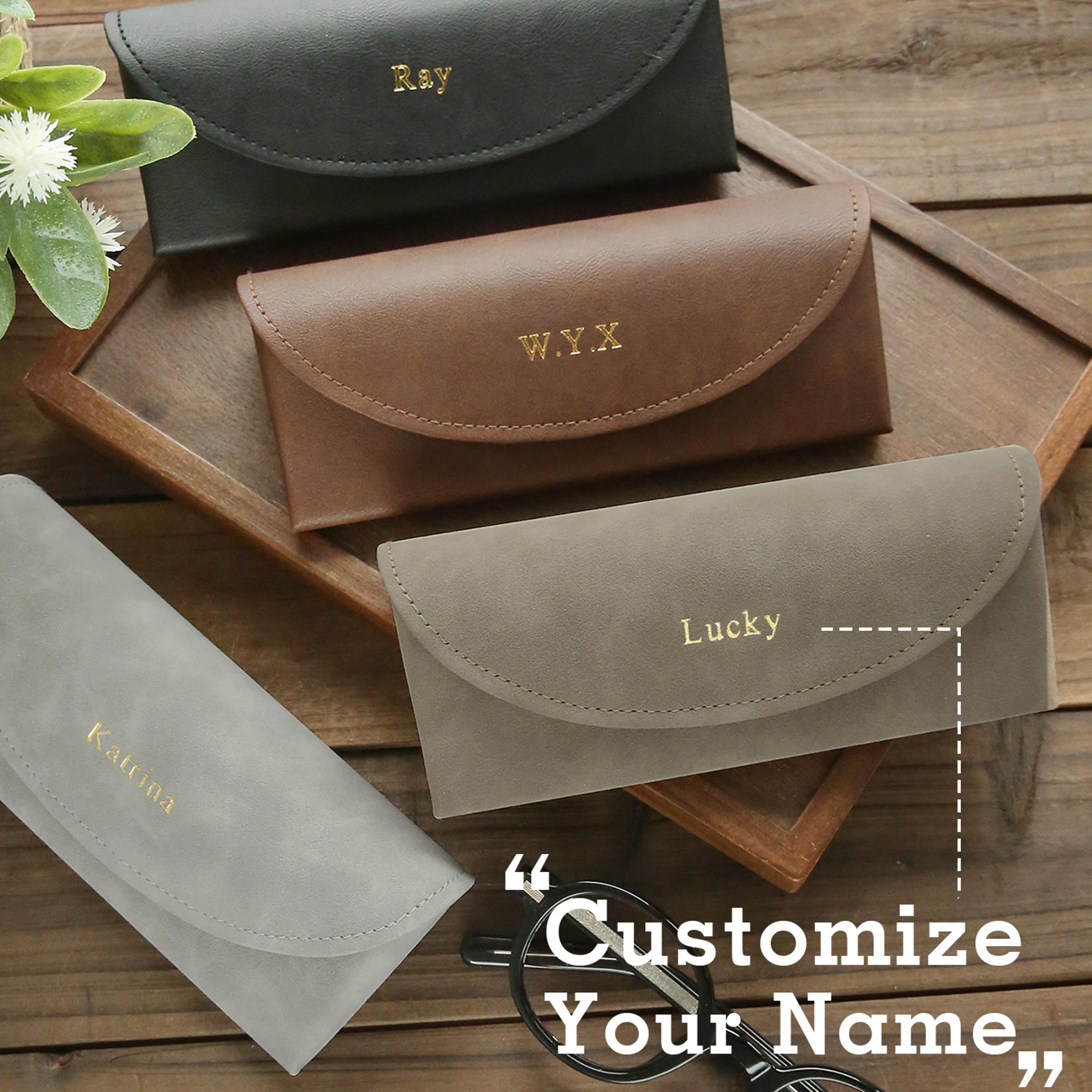 Personalized Leather Eyeglass Case Custom Name Sunglasses Holder Vintage Glasses Case 4