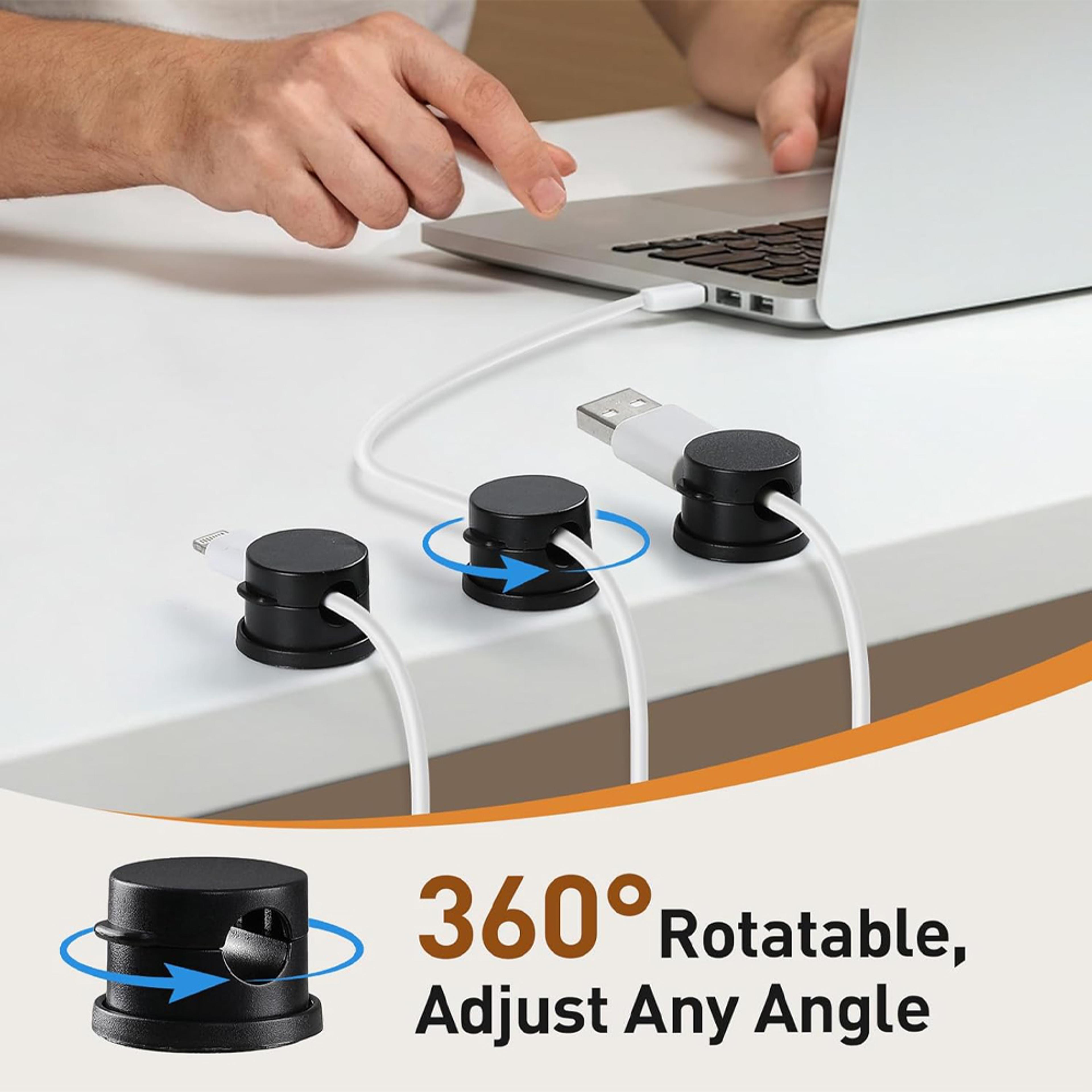 Premium Magnetic Cable Clips Smooth Adjustable Desk Cable Organizer  Cord Holder 3