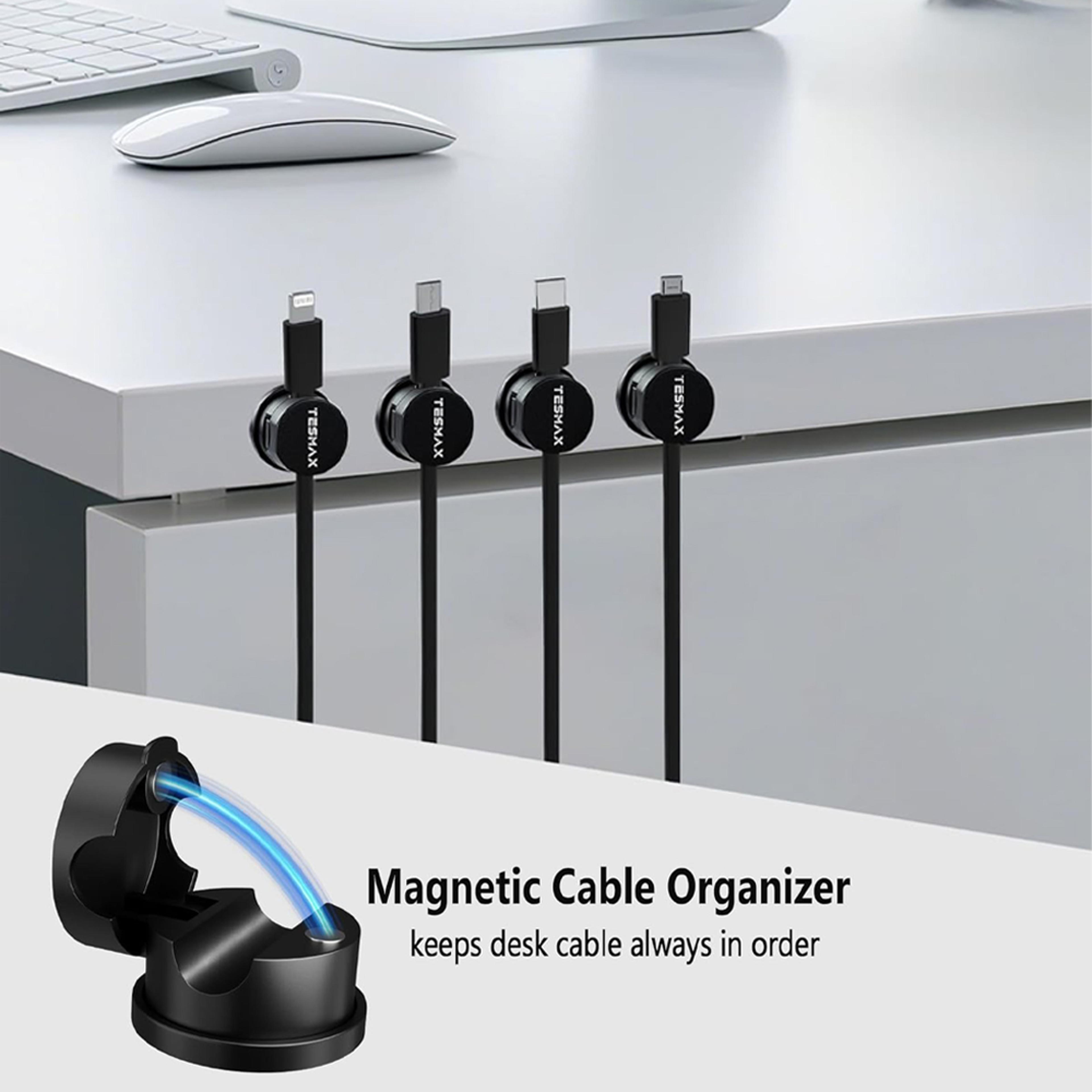 Premium Magnetic Cable Clips Smooth Adjustable Desk Cable Organizer  Cord Holder 2