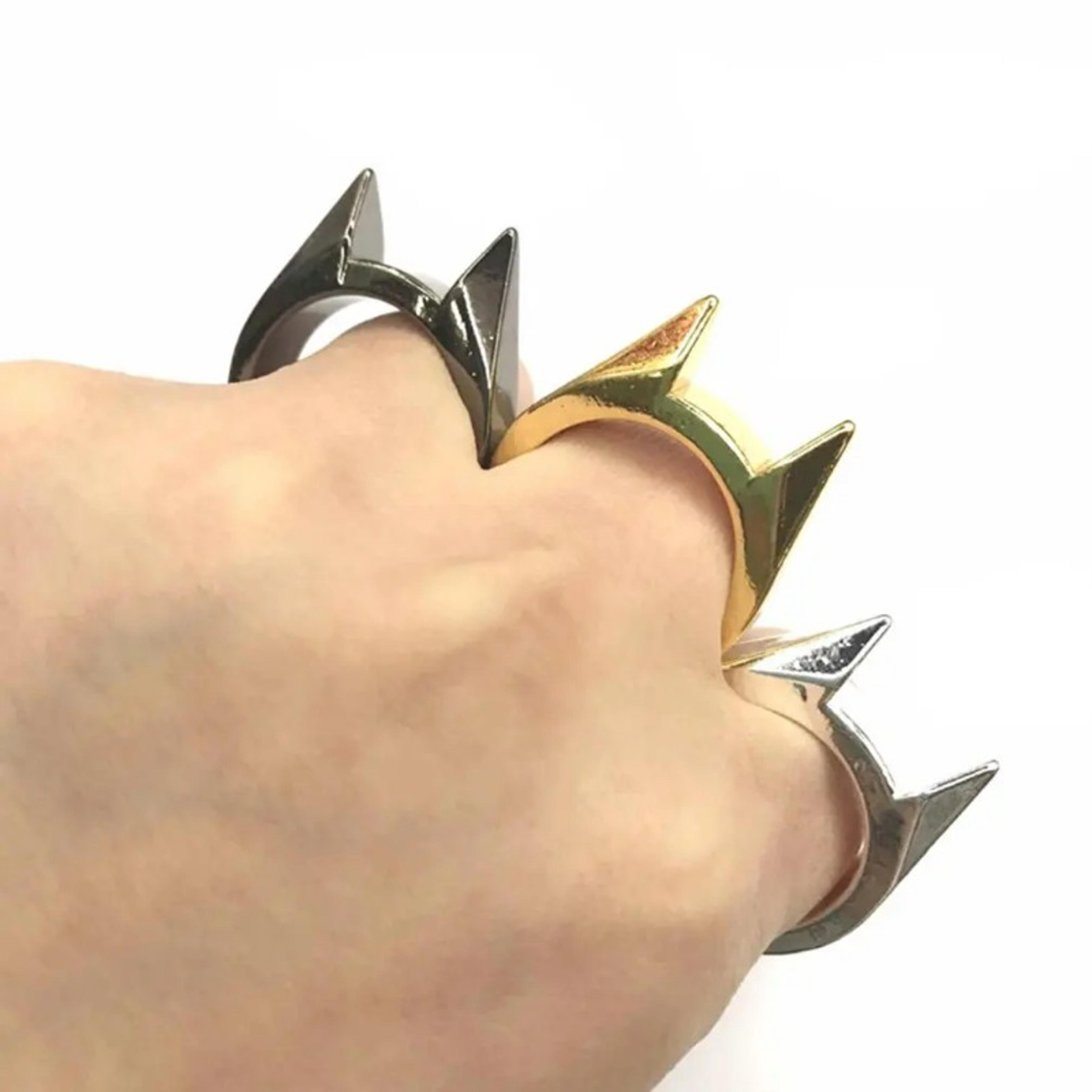 Cats Ear Self Defense Ring Durable Metal Survival  Safety Ring 0