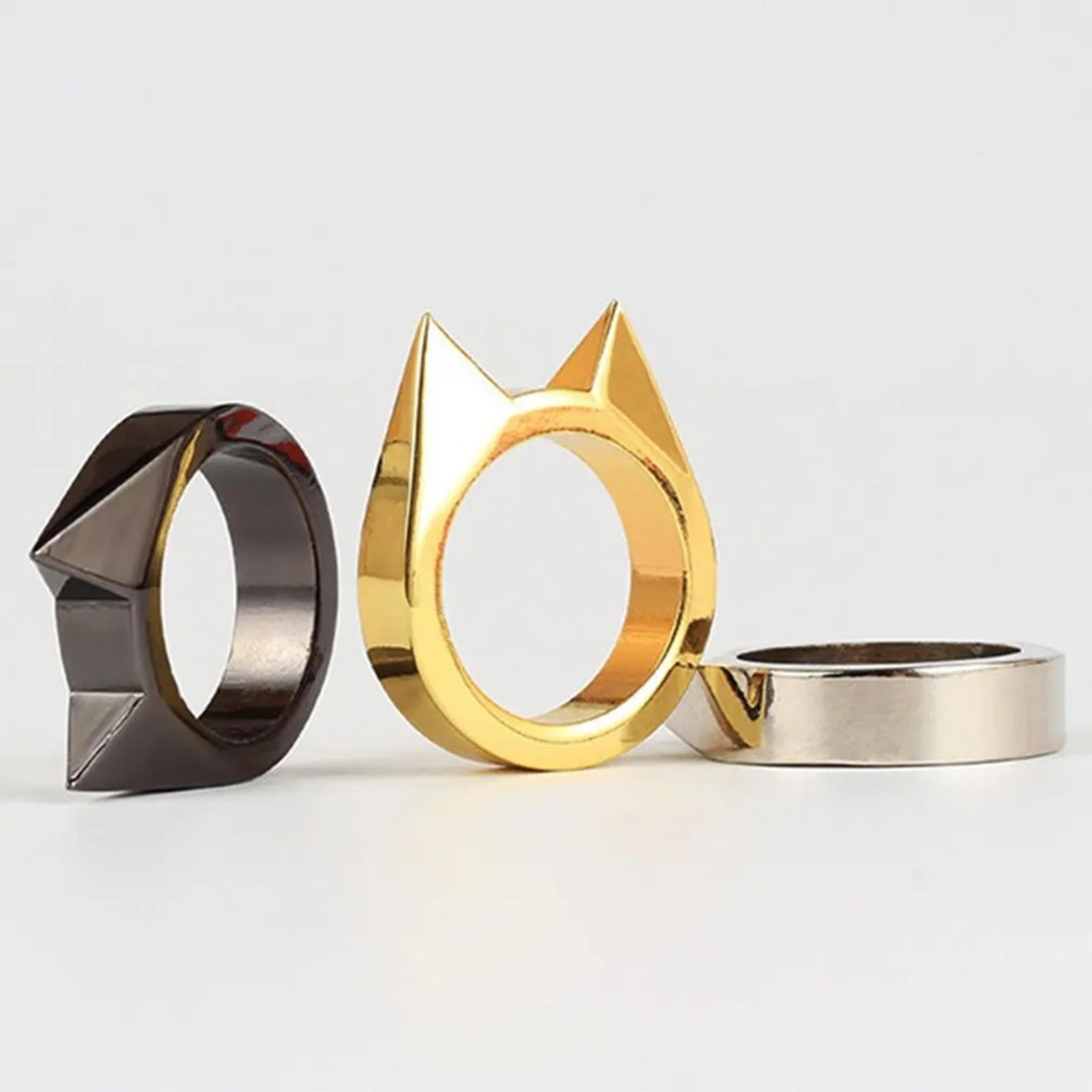 Cats Ear Self Defense Ring Durable Metal Survival  Safety Ring 6