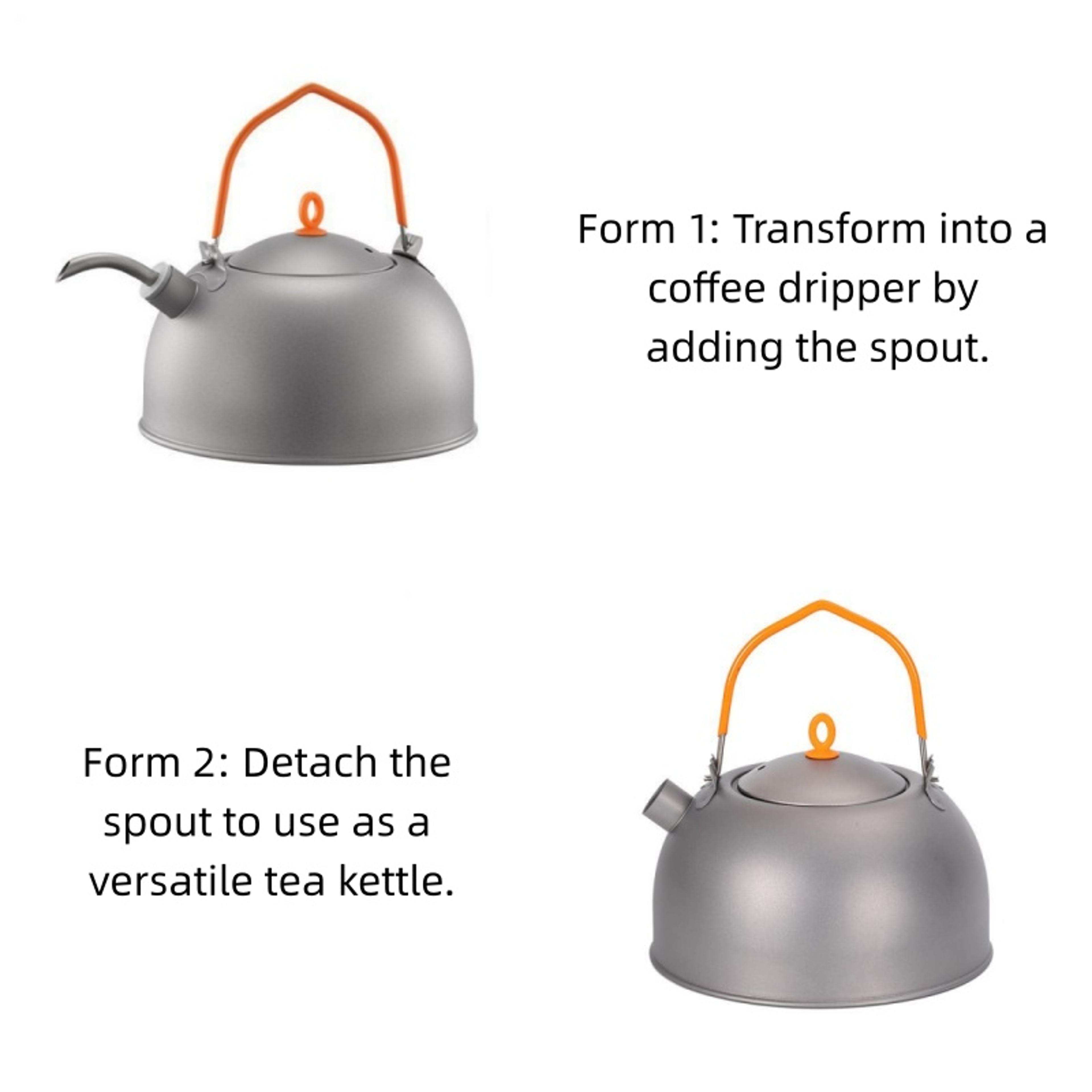 Titanium Pour Over Coffee Kettle Lightweight Camping Tea Pot For Hiking 7