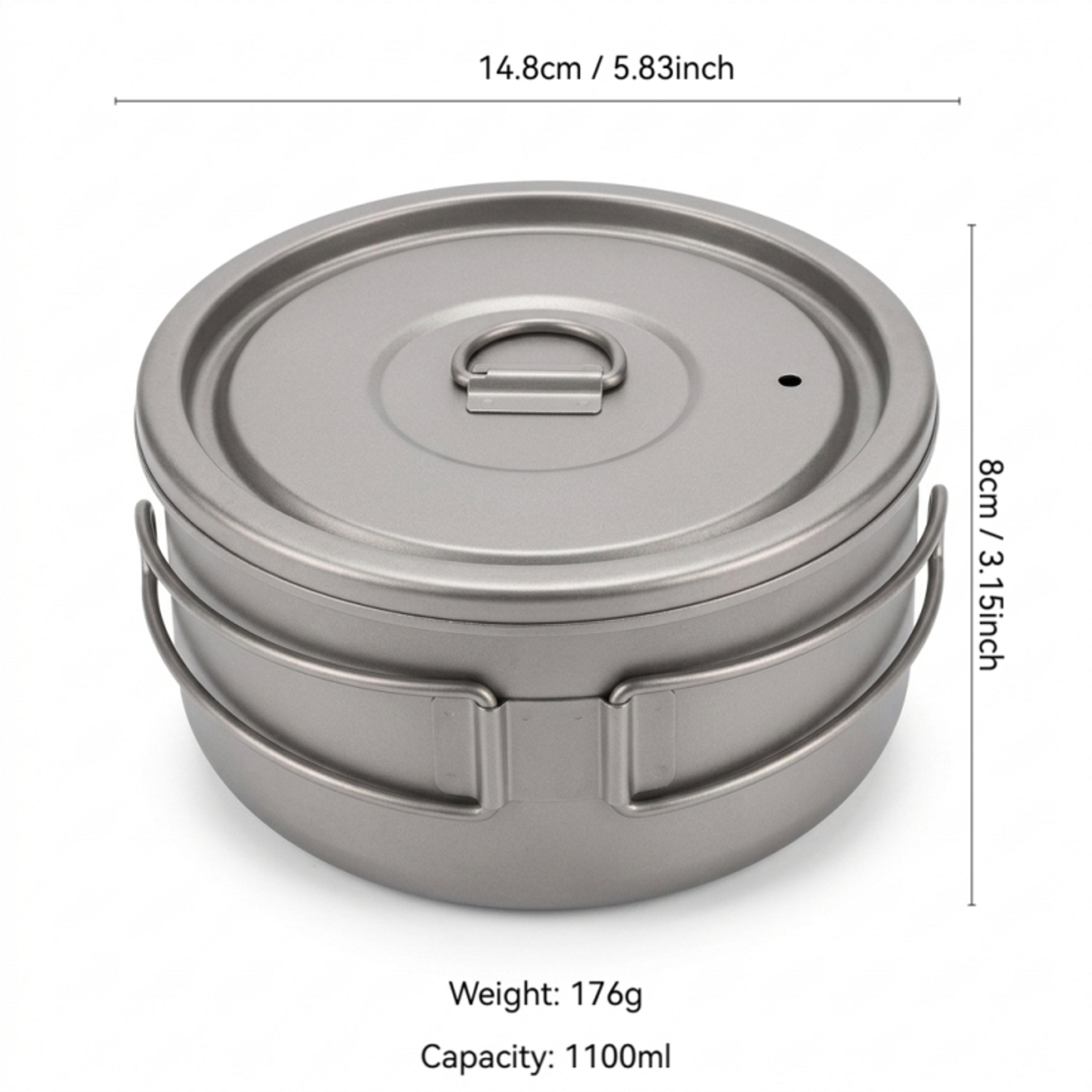 Titanium Camping Pot Foldable Lunch Box Ultralight Cookware For Hiking And Backpacking 2