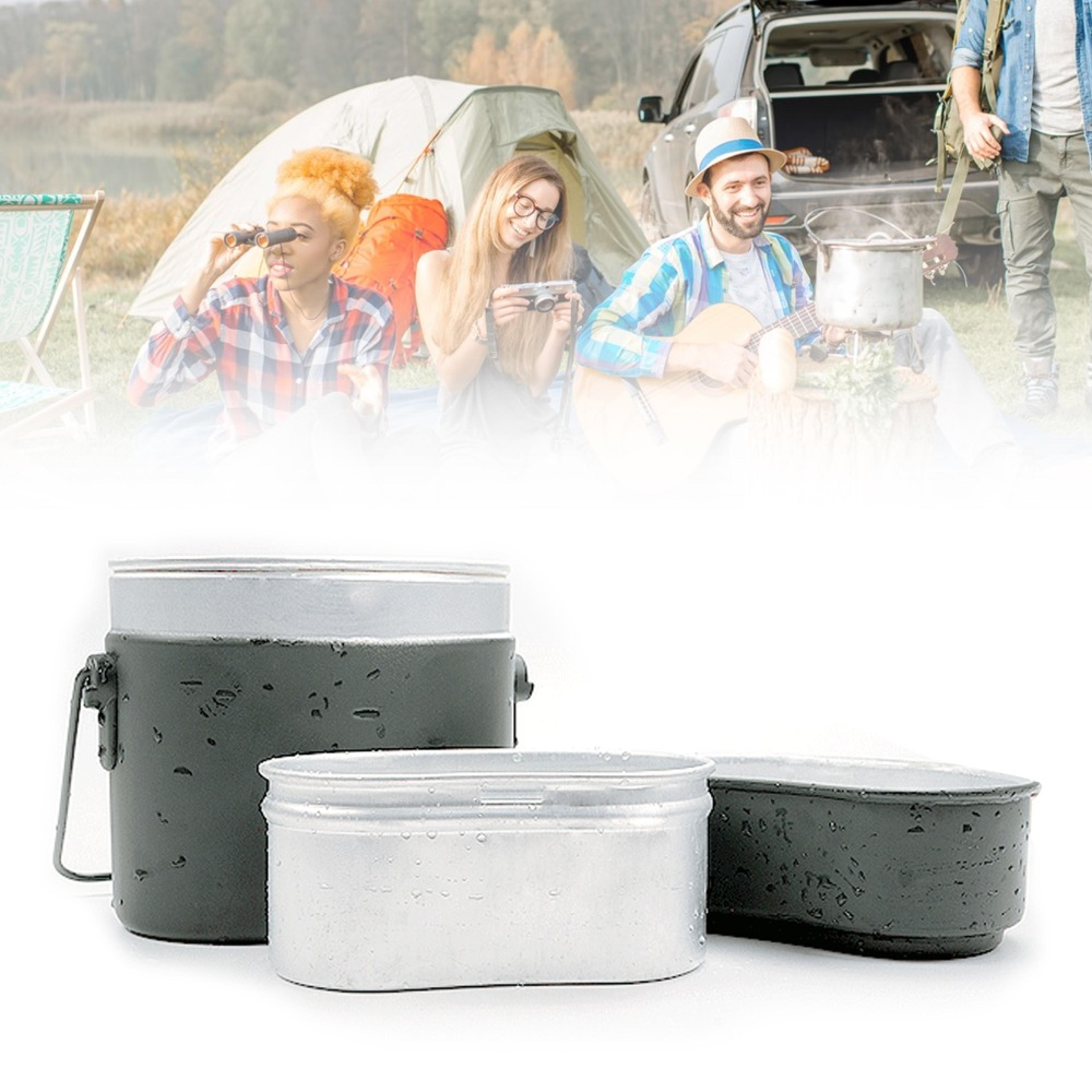 lightweight camping mess tin portable aluminium cooking kit for backpacking & hiking