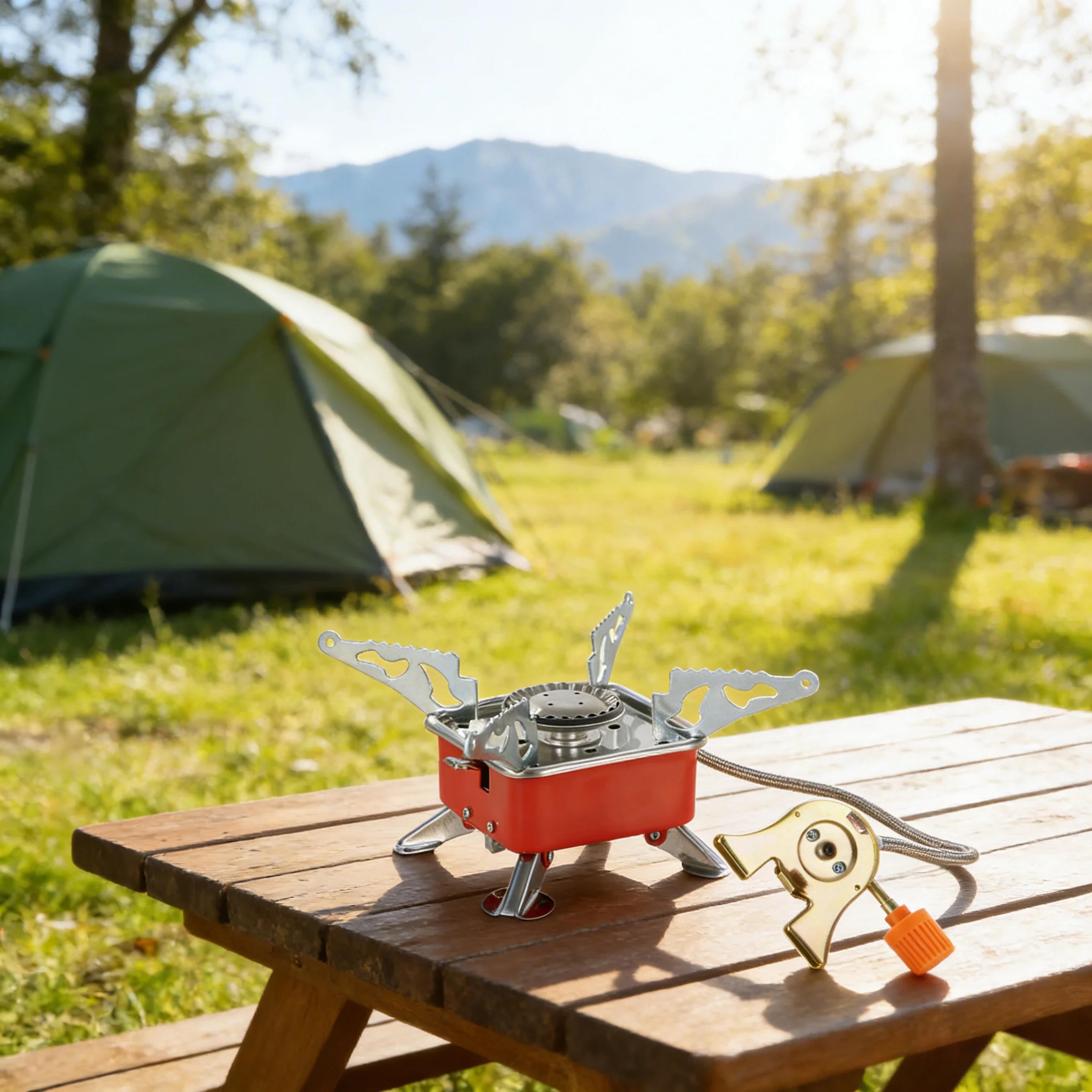 Camping Gas Stove Foldable Windproof Burner For Backpacking  Outdoor Cooking 0