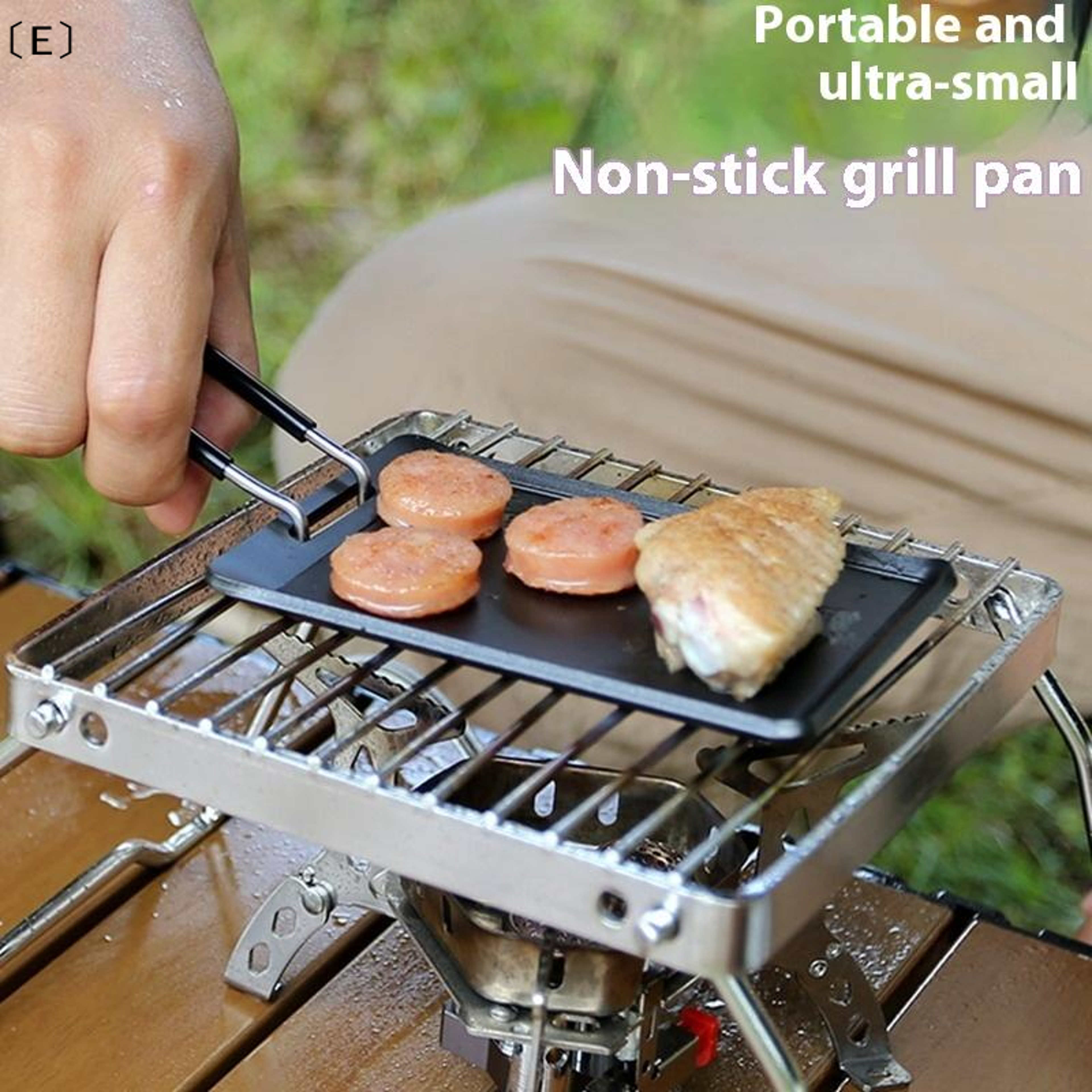Portable Camping Frying Pan Foldable Mini Grill Pan Non Stick Camping Cookware 2