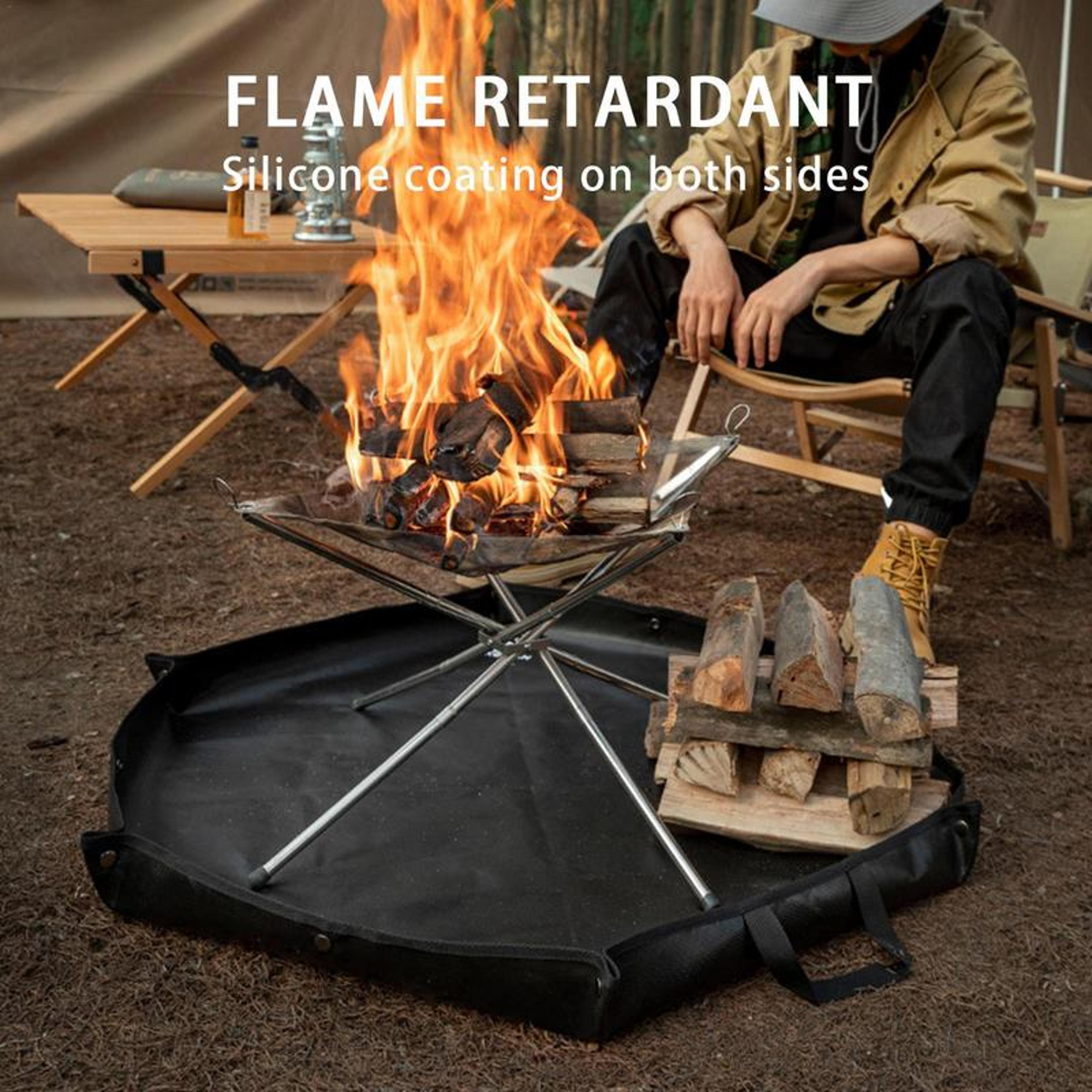 Hexagonal Fire Pit Mat Heat Resistant Foldable Camping Fireproof Pad 1