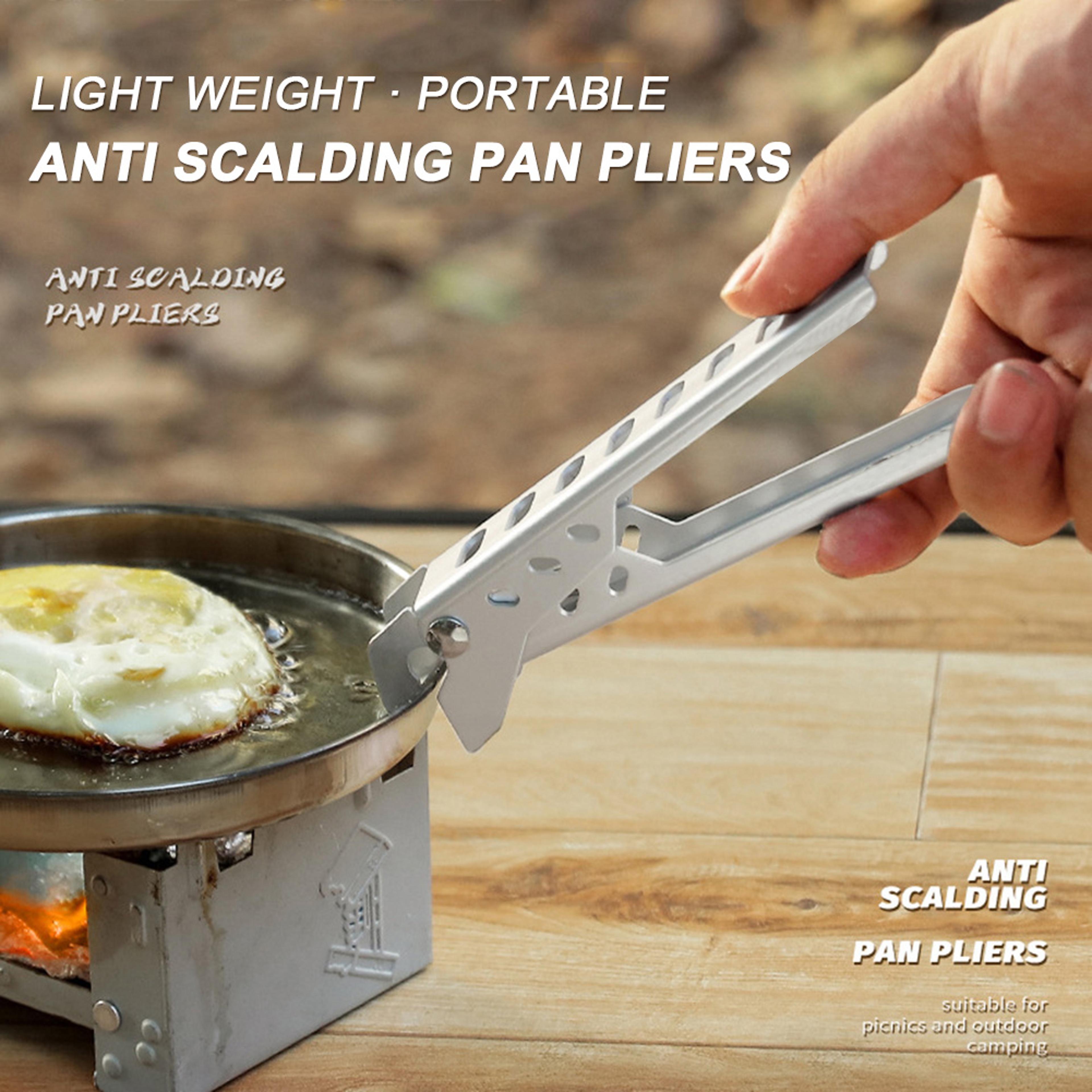 Portable Camping Pot Gripper Clip AntiScald Pan Holder For Outdoor Cooking 2