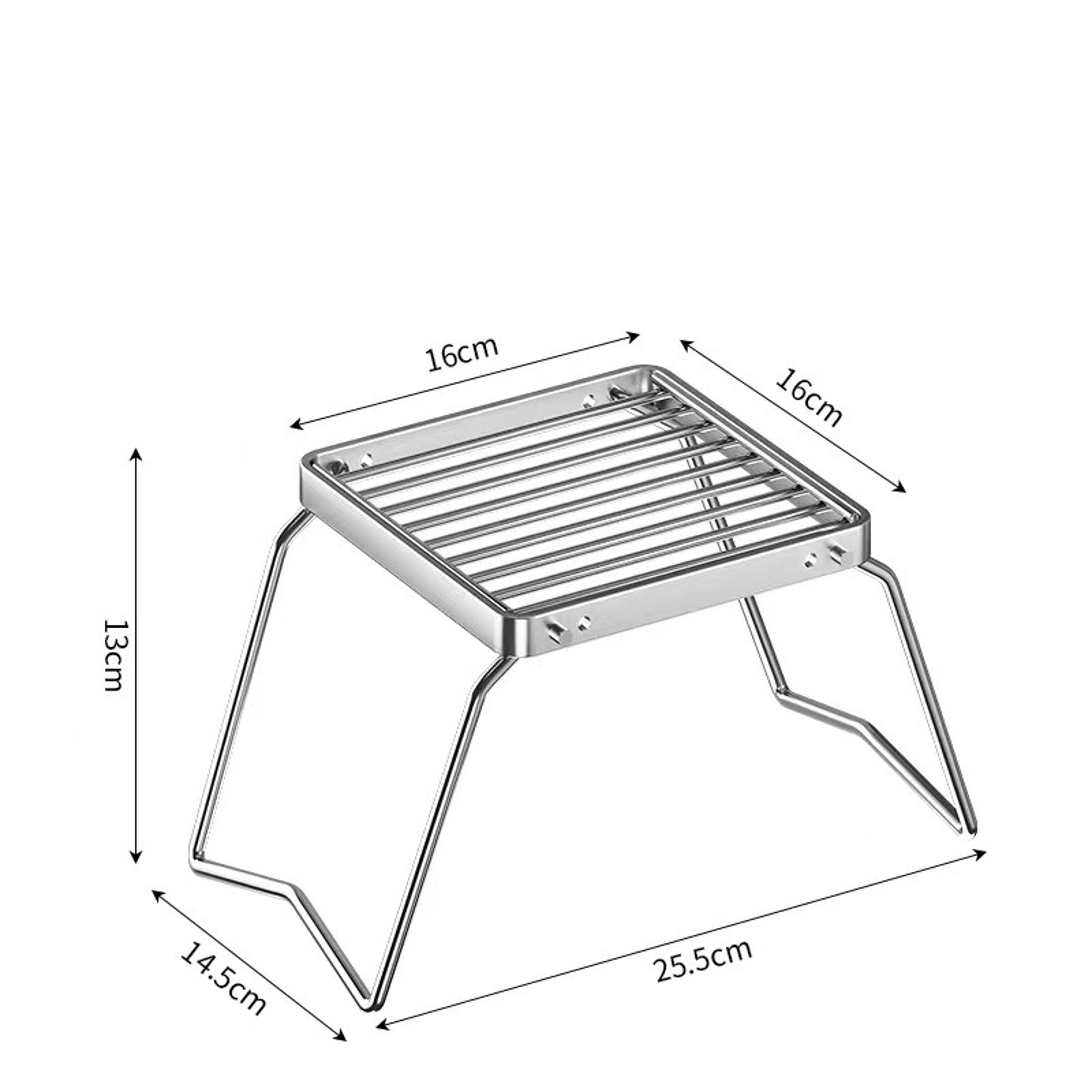 Portable Camping Stove Stand Foldable BBQ Grill Rack Stainless Steel Outdoor Cookware Support 4