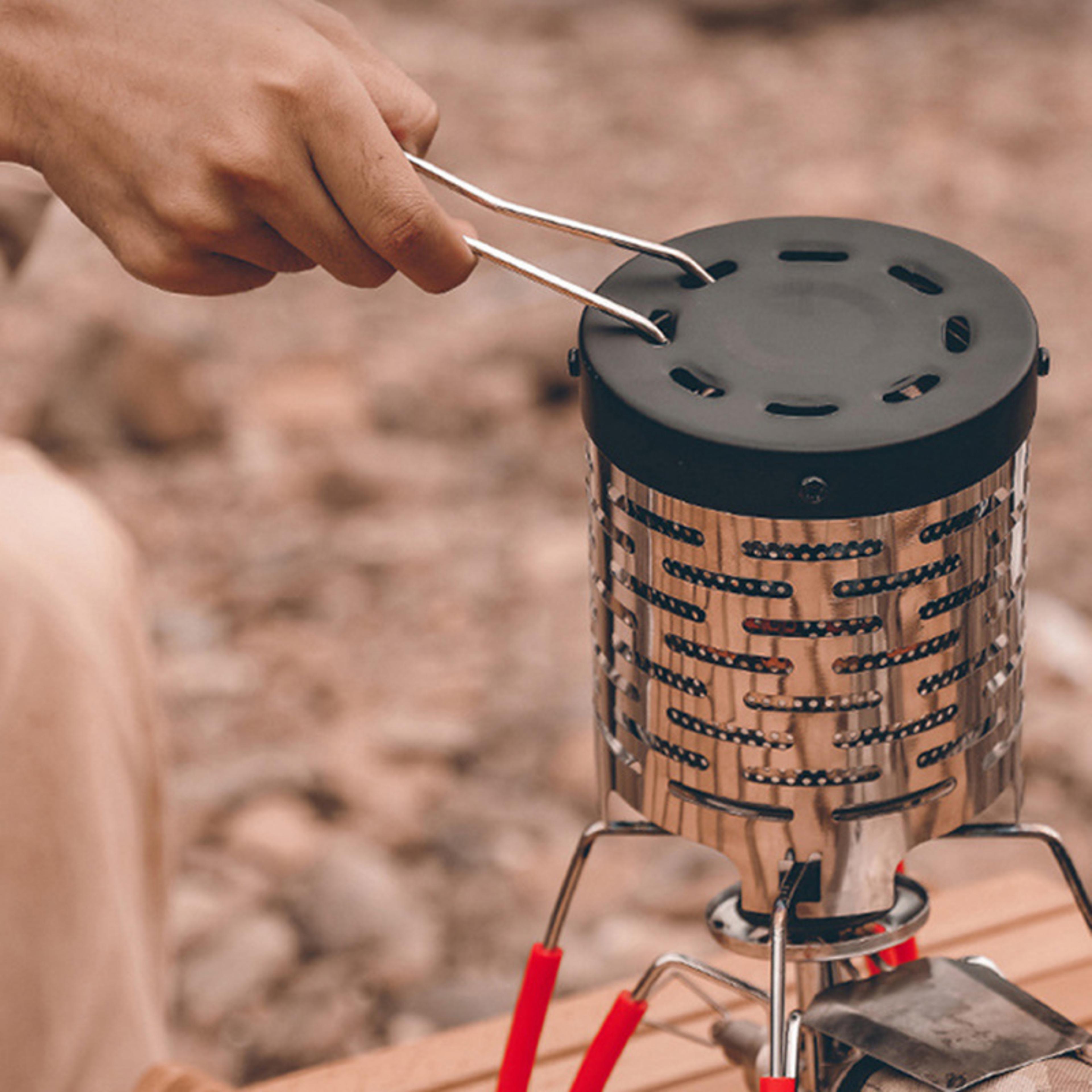 portable camping stove heater cover stainless steel hand warmer for outdoor winter use