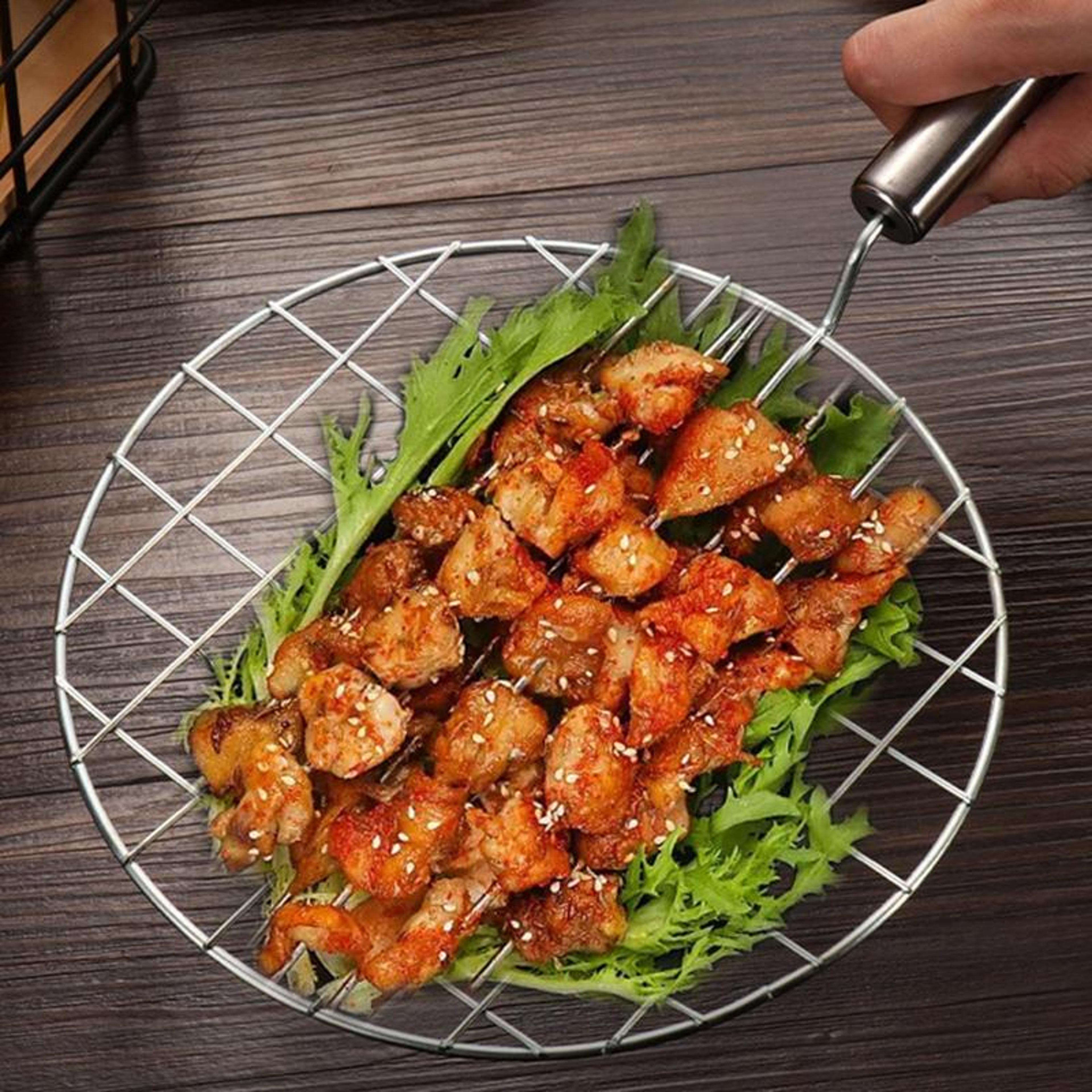 Stainless Steel Wire Roaster With Handle For BBQ  Camping 4