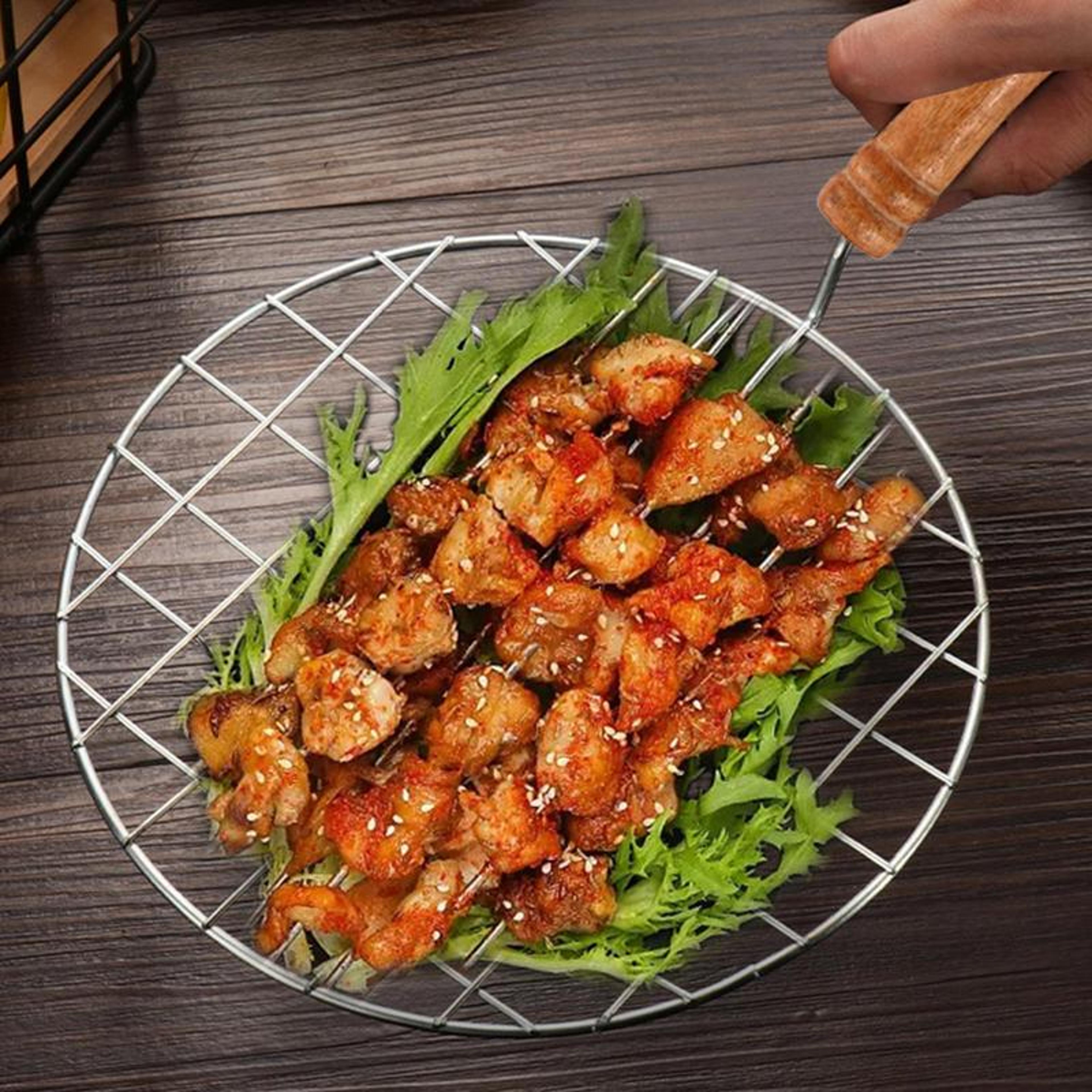Stainless Steel Wire Roaster With Handle For BBQ  Camping 6