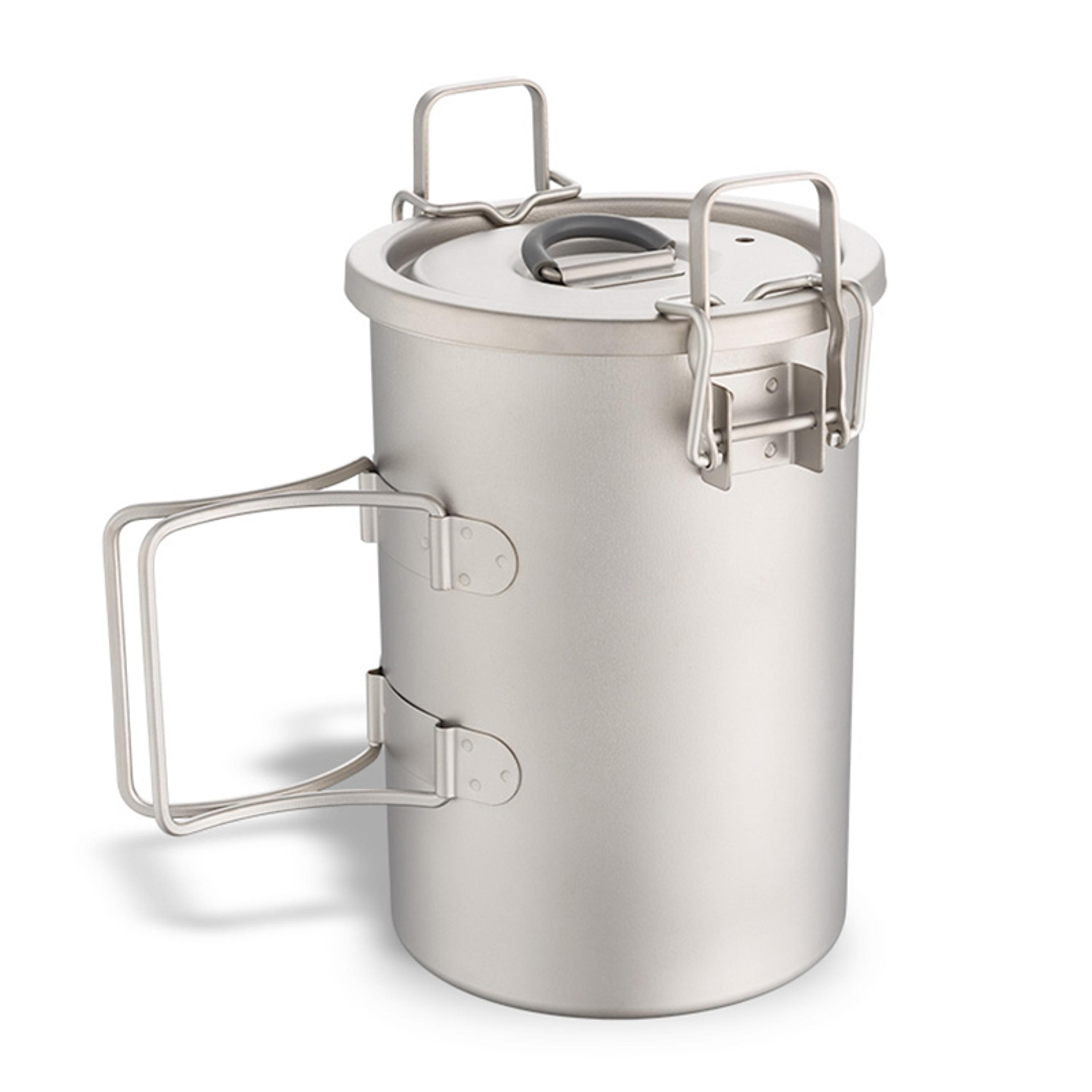 Titanium Camping Pot Ultralight Backpacking Cookware And Portable Rice Steamer Mug 2