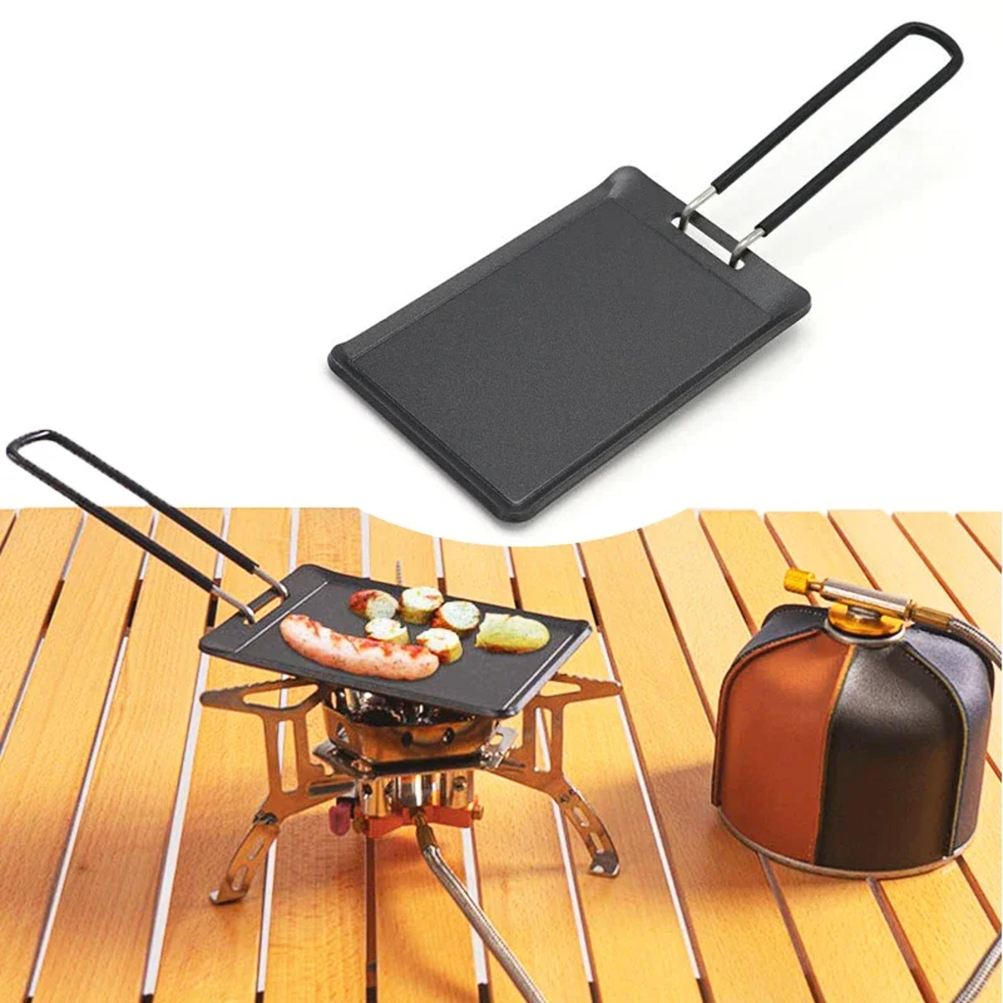 Portable Camping Grill Pan Mini BBQ Frying Pan For Outdoor Cooking  Backpacking 2