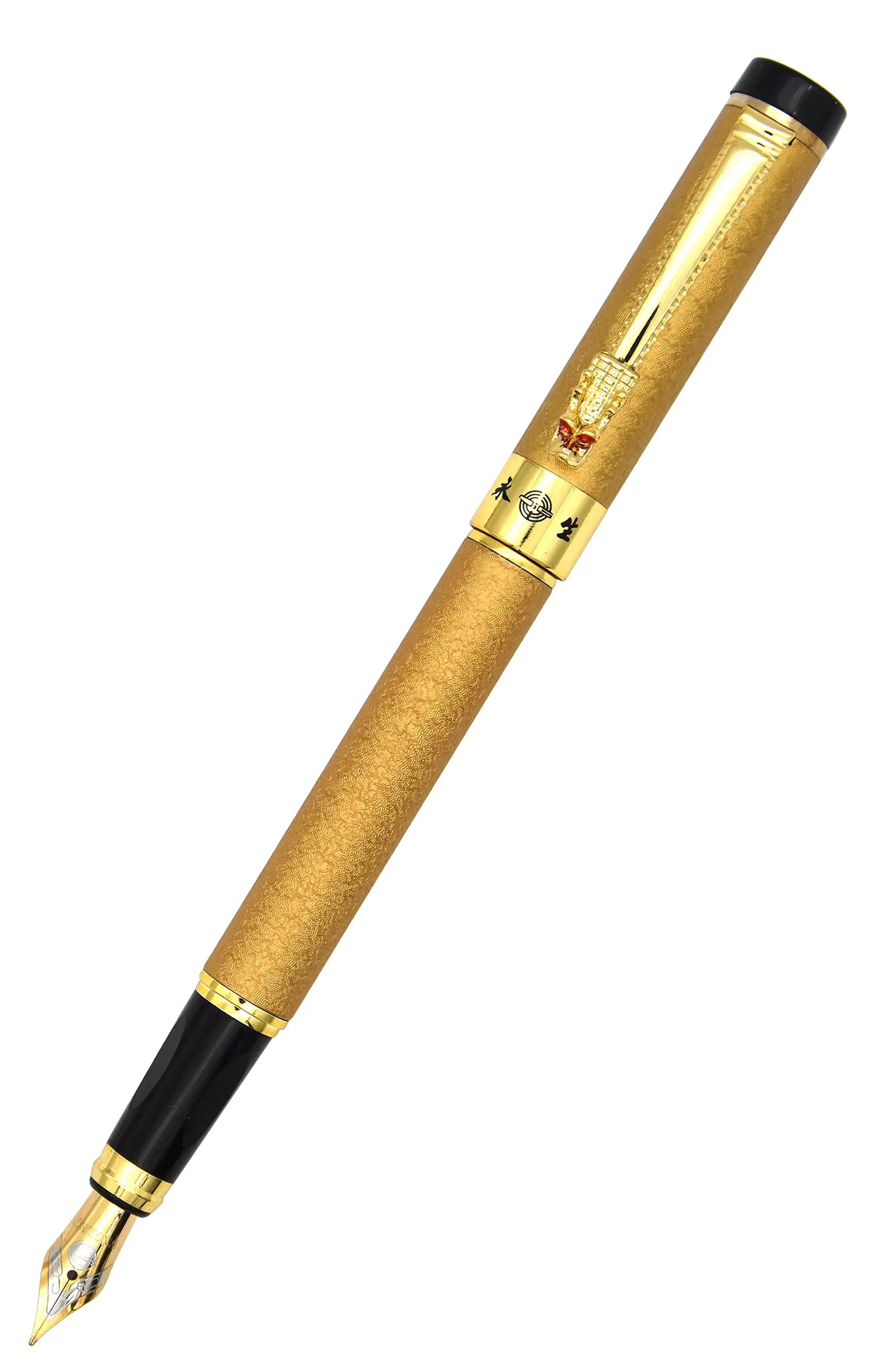 Luxury Crystal Fountain Pen With Gold Finish Medium Nib Signature Writing Pen 5