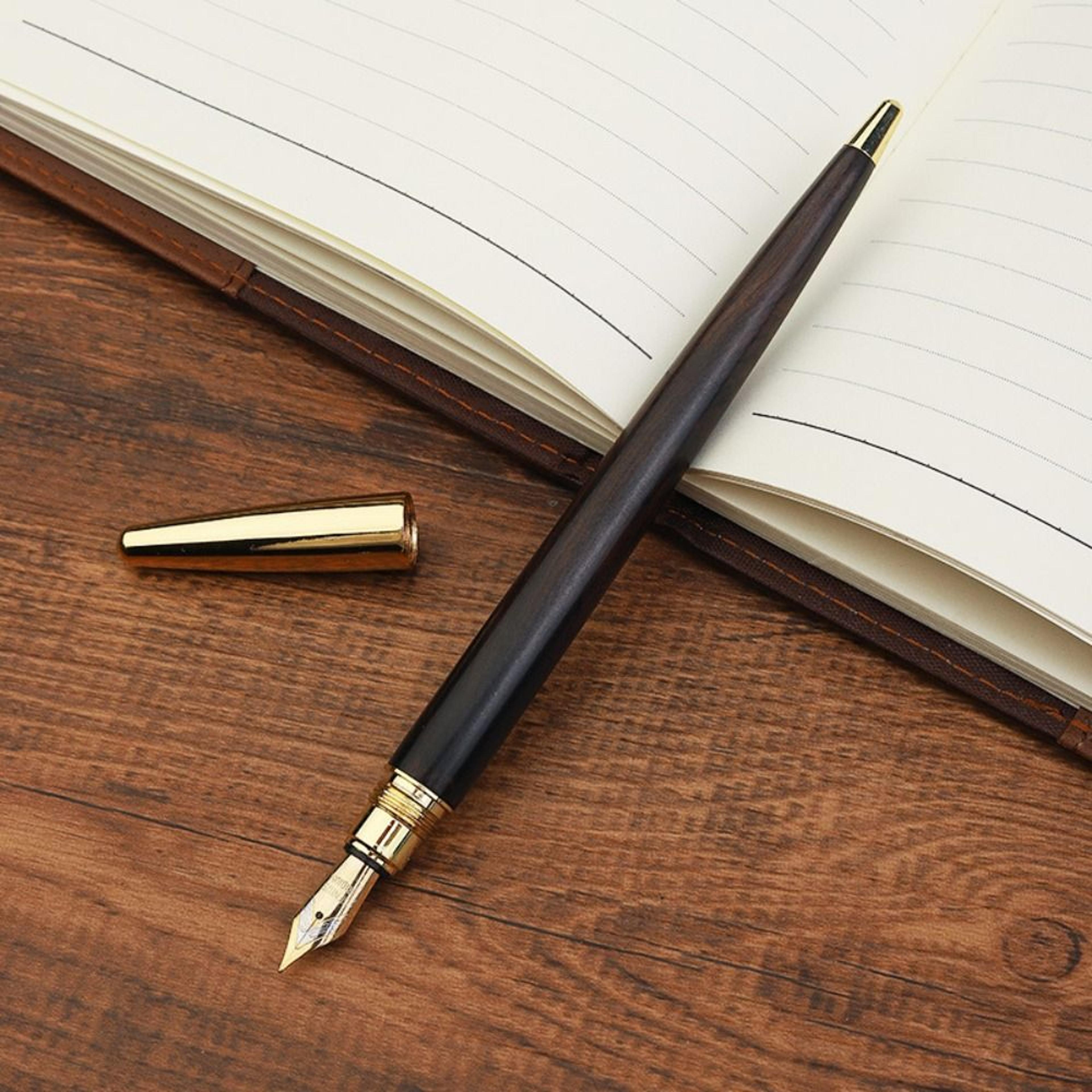 Luxury Wood Fountain Pen Smooth Ink Business Signature Writing Pen 8