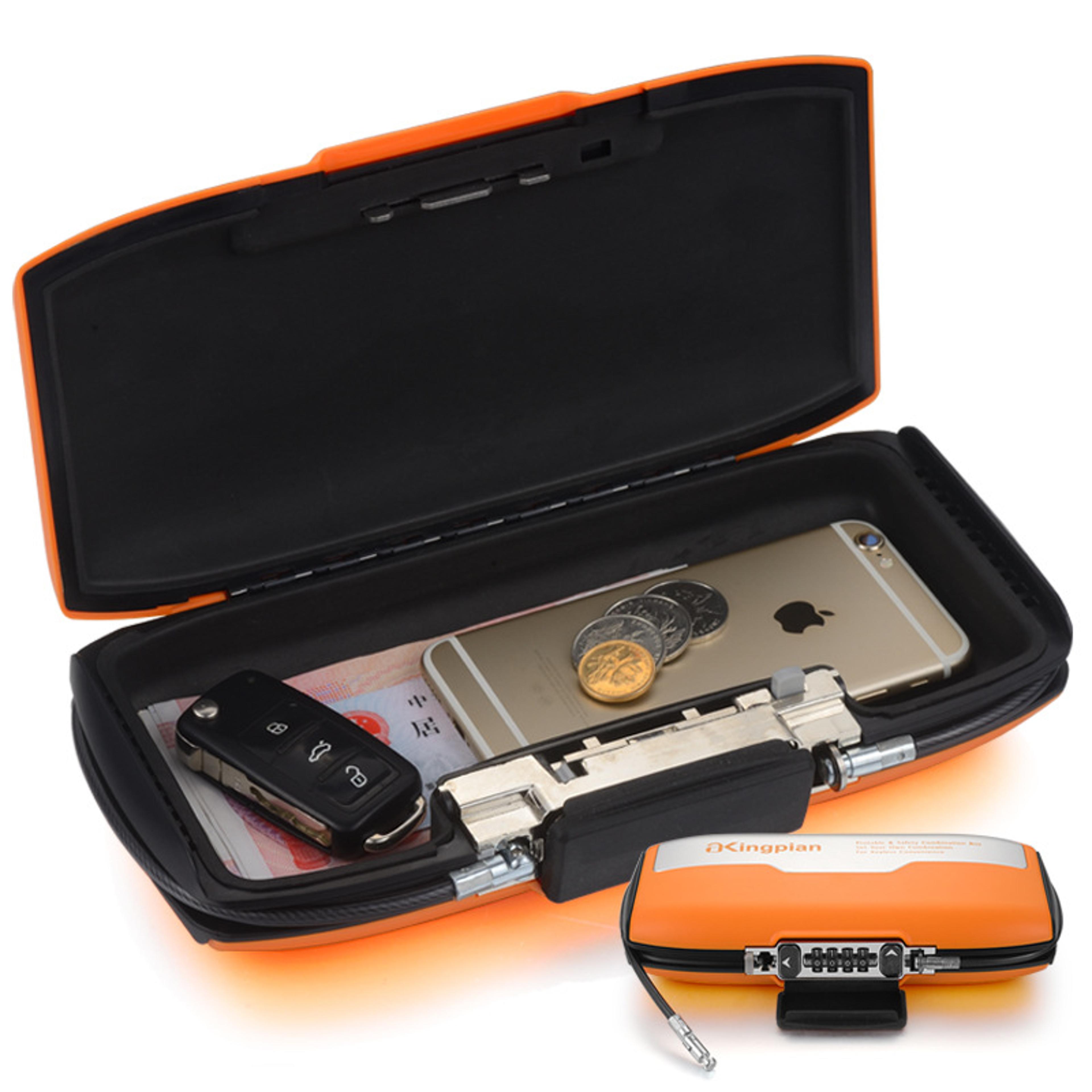 Portable Lock Box With Cable Secure Outdoor Safe Case For Travel Gym And Camping 0