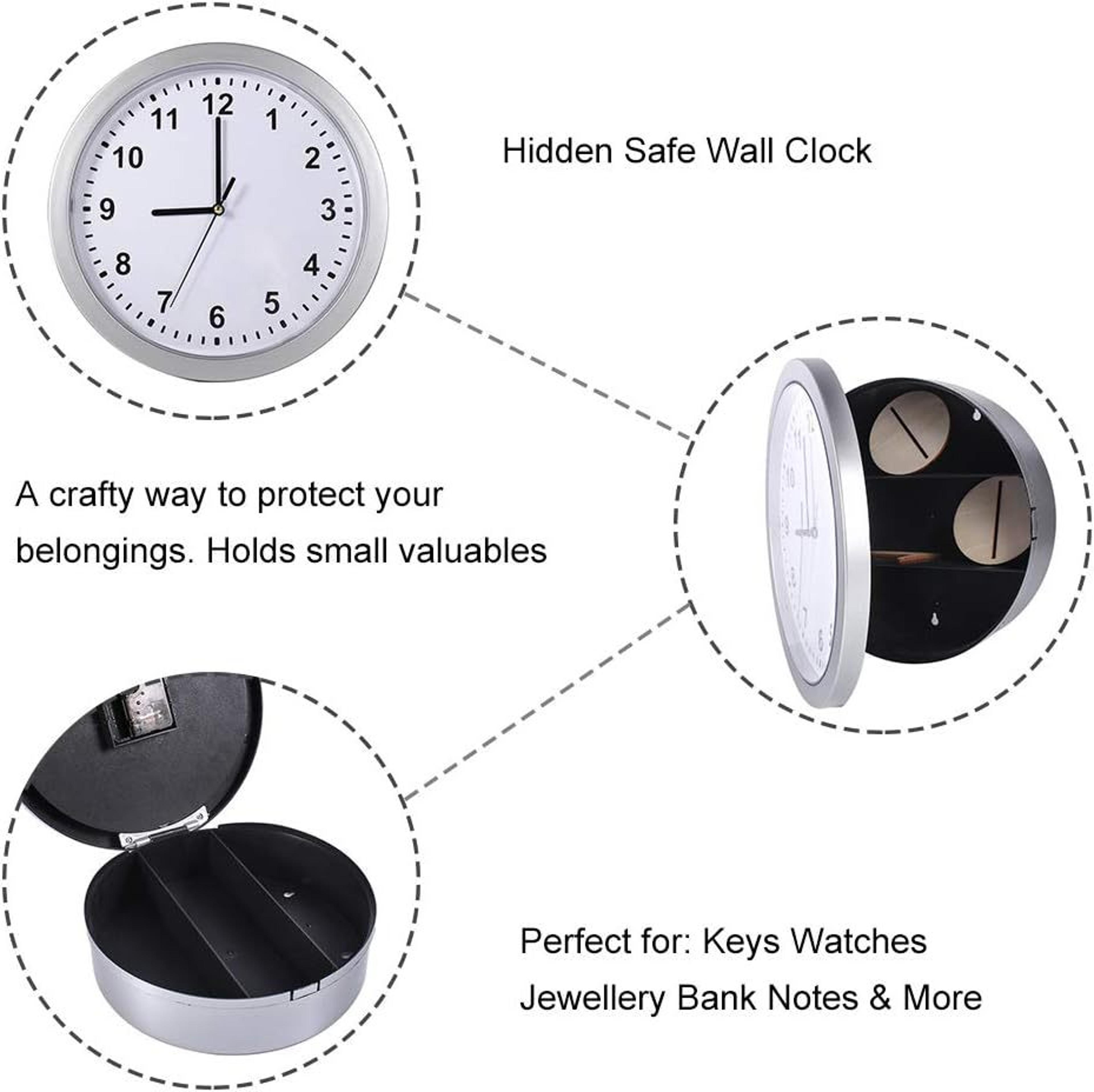 Premium Hidden Wall Clock Safe With Secret Compartment Storage 4