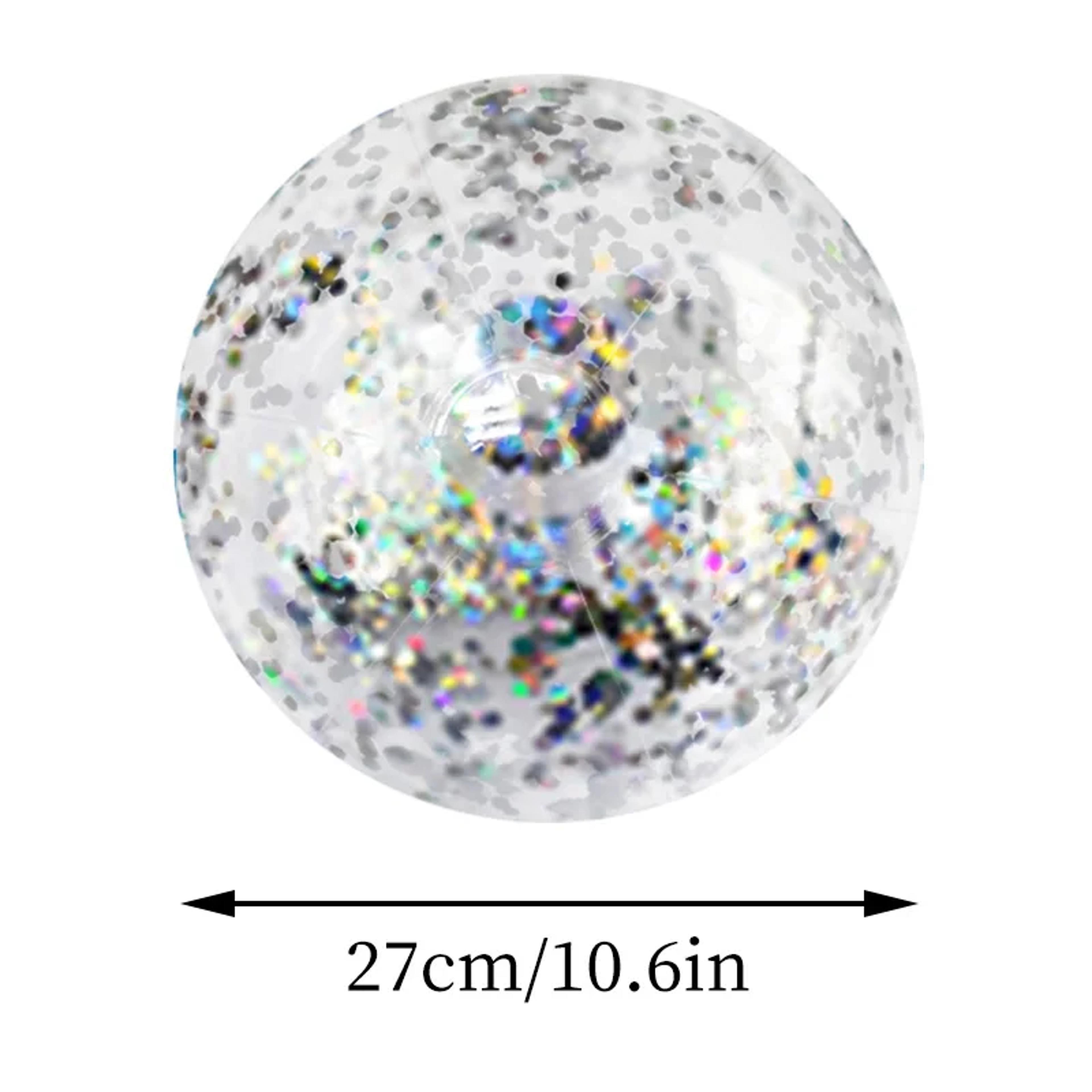 Sparkle Clear Glitter Beach Ball Inflatable Pool Toy For Summer Fun 4